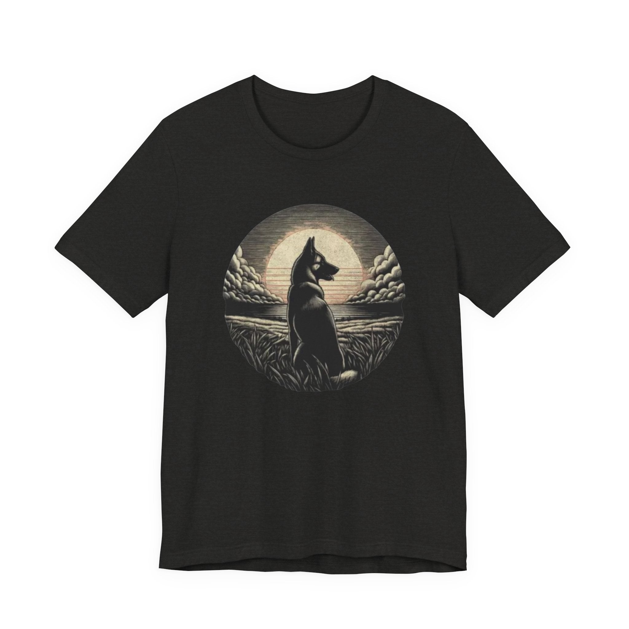 Belgian malinios silhouette sunset circle Tee | Nature, Moonlit Landscape