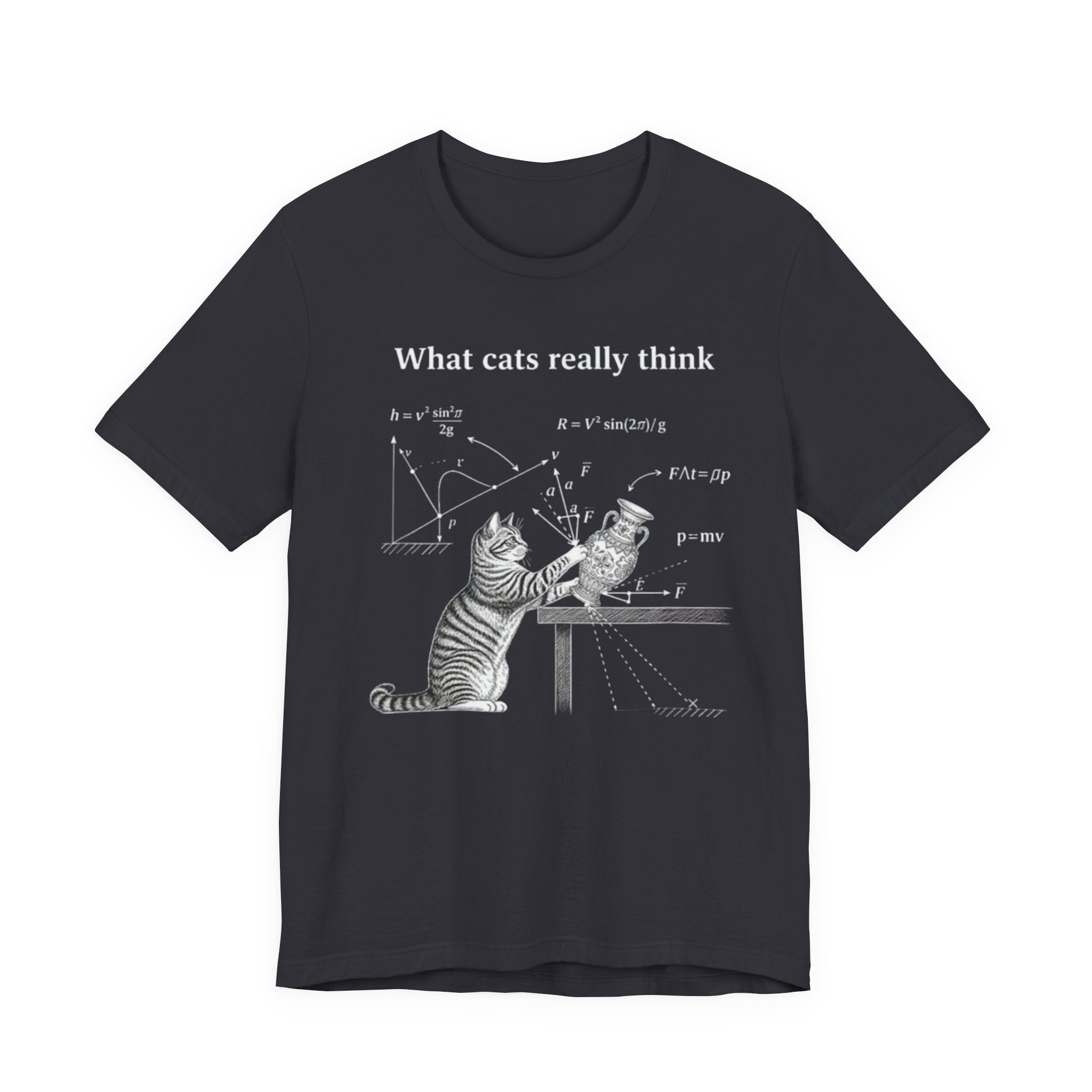 What Cats Really Think T-Shirt | Cat Physics Diagram Tee, Funny Cat Science Shirt