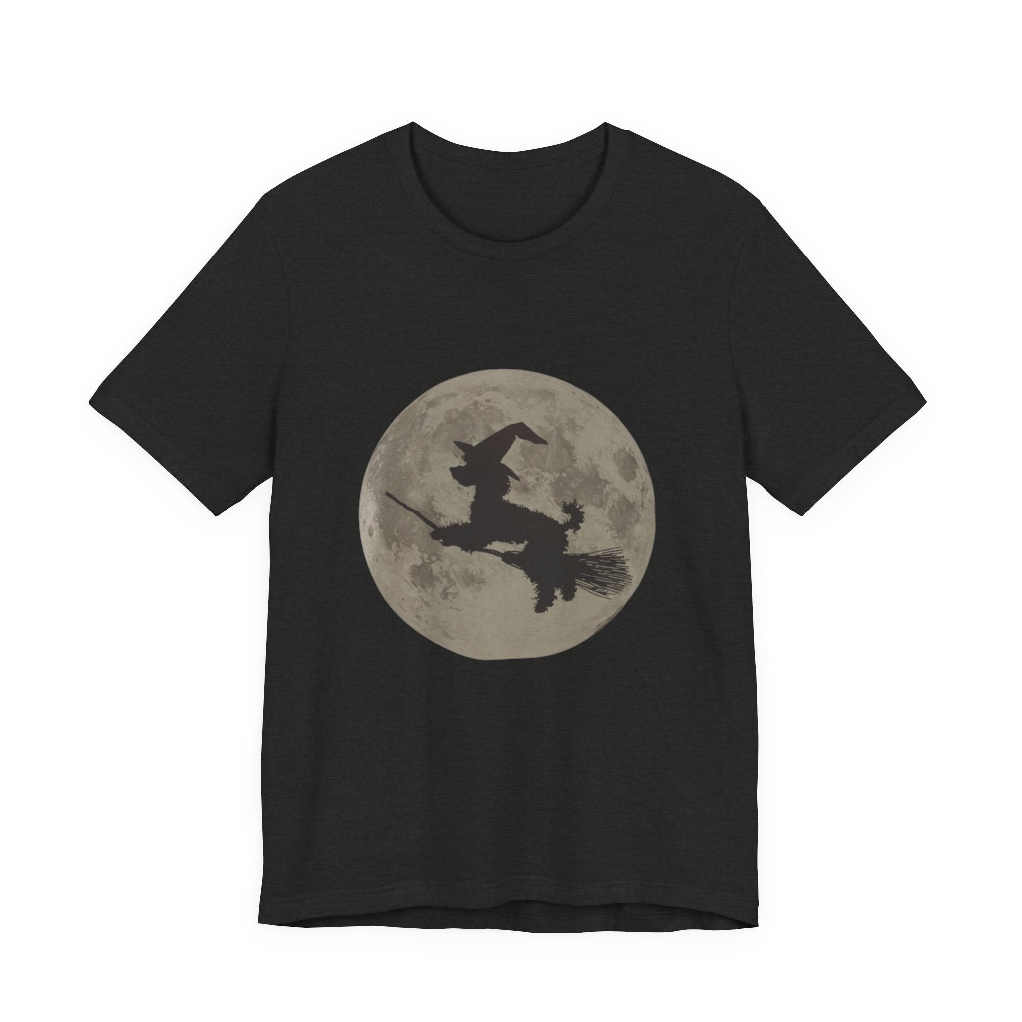 Poodle tee, Witchy Moon Graphic Tee, Spooky Halloween Shirt, Unisex Tee for Fall, Witch Costume Top, Magical Gift for Her