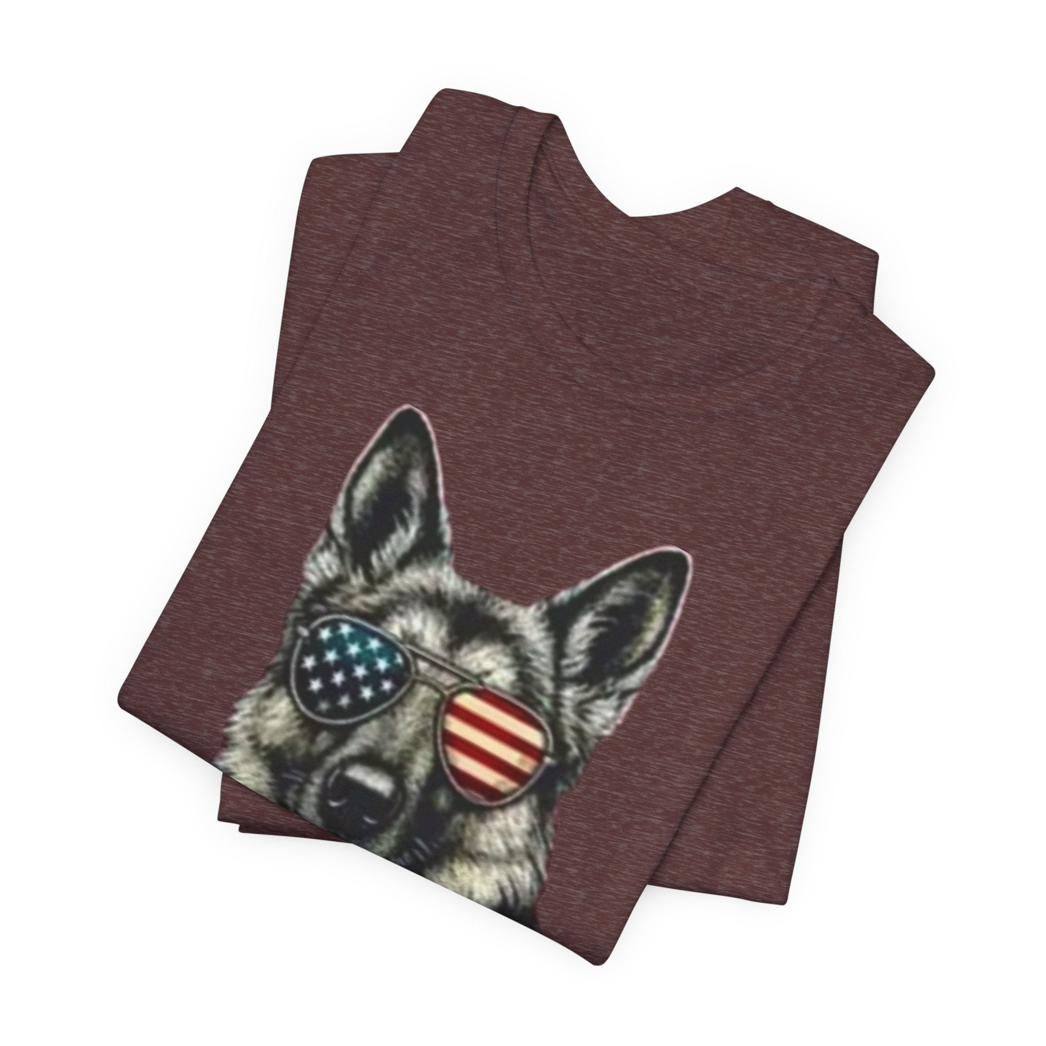 German Shepherd, American Flag Sunglasses German Shepherd T-Shirt