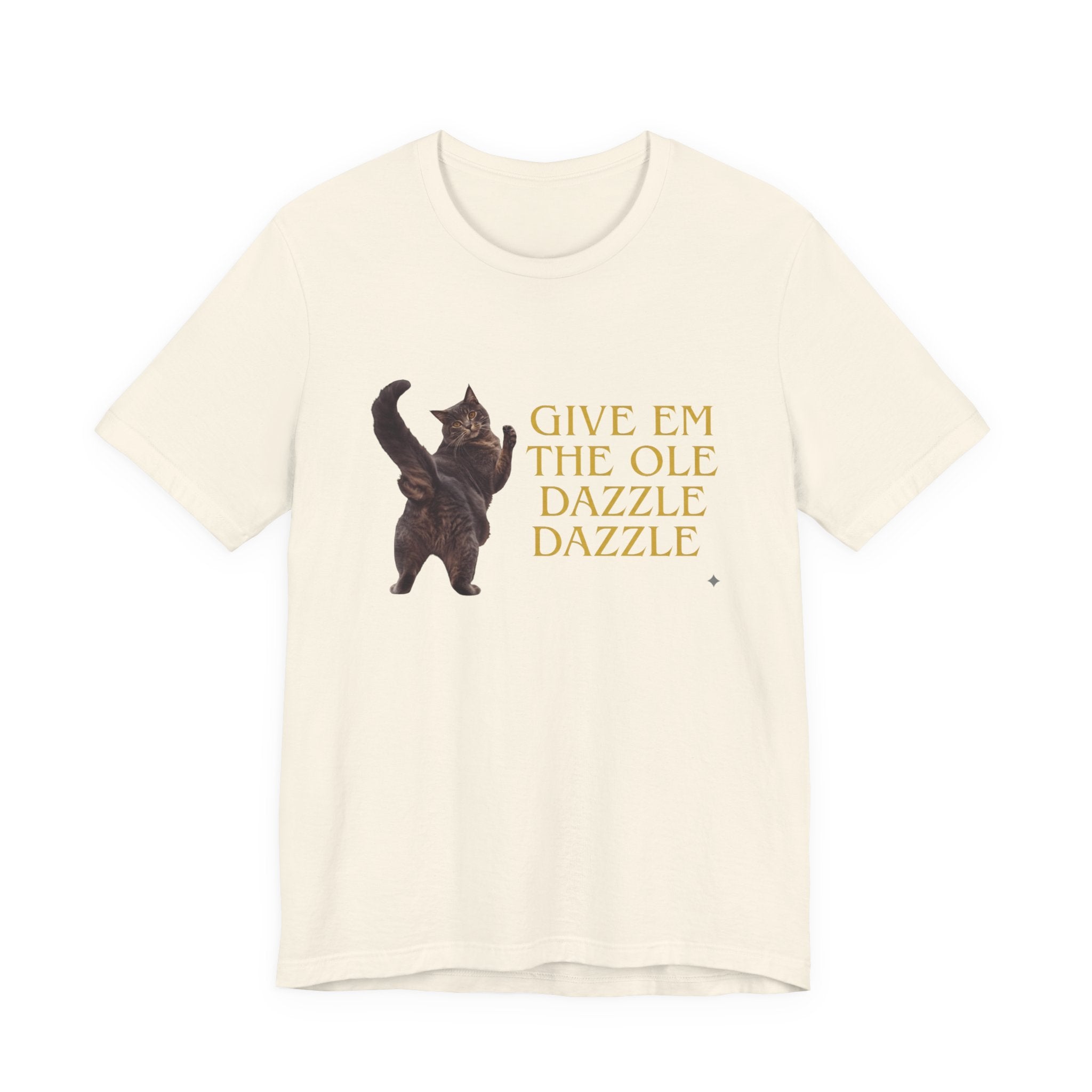 Give 'Em the Ole Dazzle Dazzle Cat T-Shirt | Retro Cat Illustration