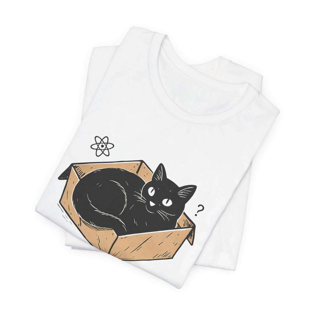Schrödinger's Cat in Box Tee | Wanted Alive Cat Illustration