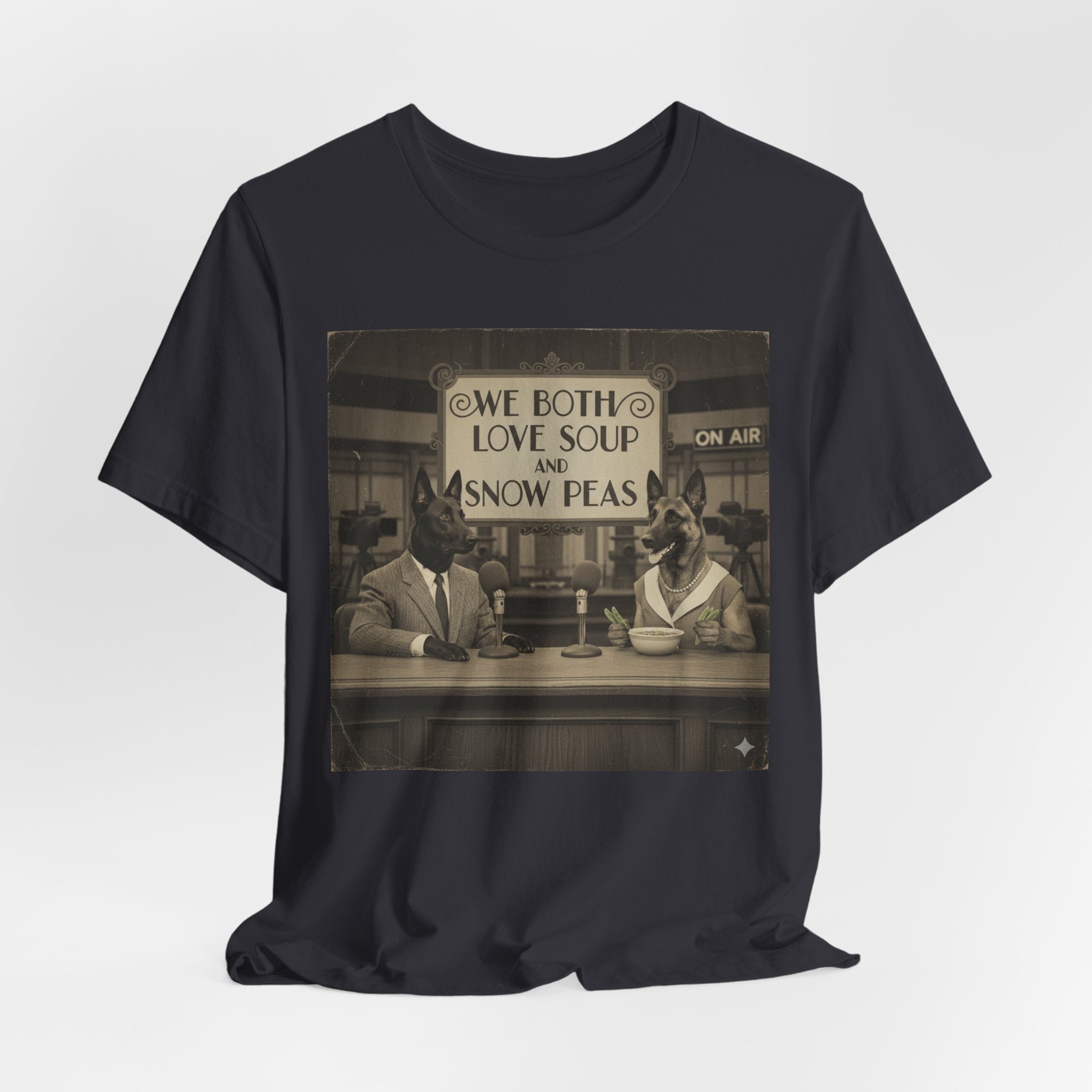 Best In Show quote tee, Vintage Radio Hosts 'We Both Love Soup and Snow Peas' T-Shirt