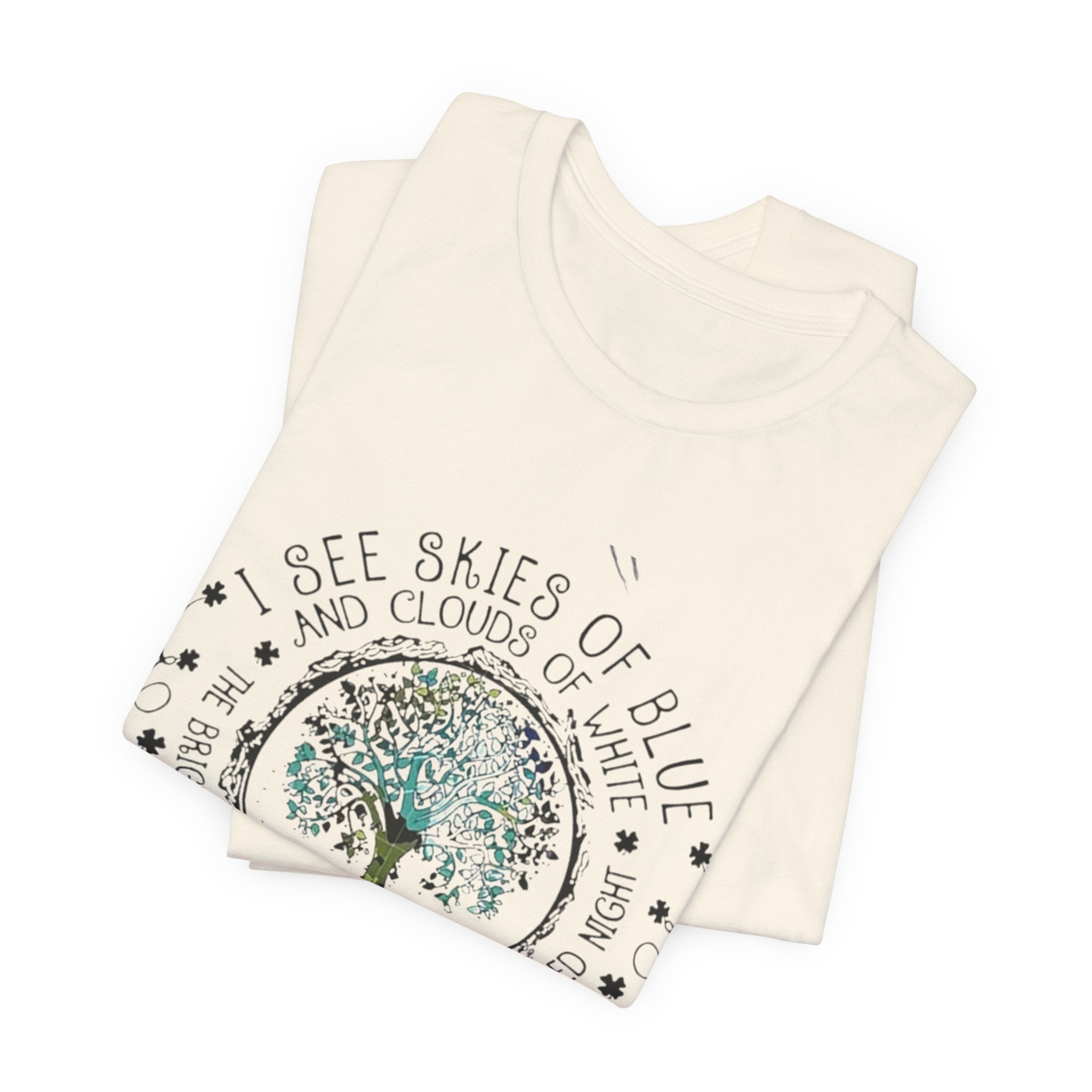 Vintage Inspirational Tee, Unisex Jersey T-Shirt, Nature Lover Gift, Skies of Blue Design, Positive Quote Shirt, Eco-Friendly Apparel