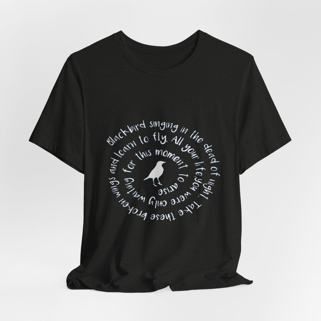 Circular Bird Quote Tee | White Short Sleeve T-Shirt