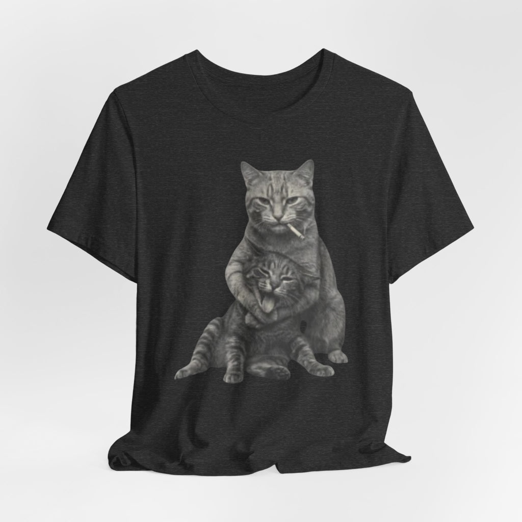 Cat Hug T-Shirt — Cute Vintage Cat Illustration Tee