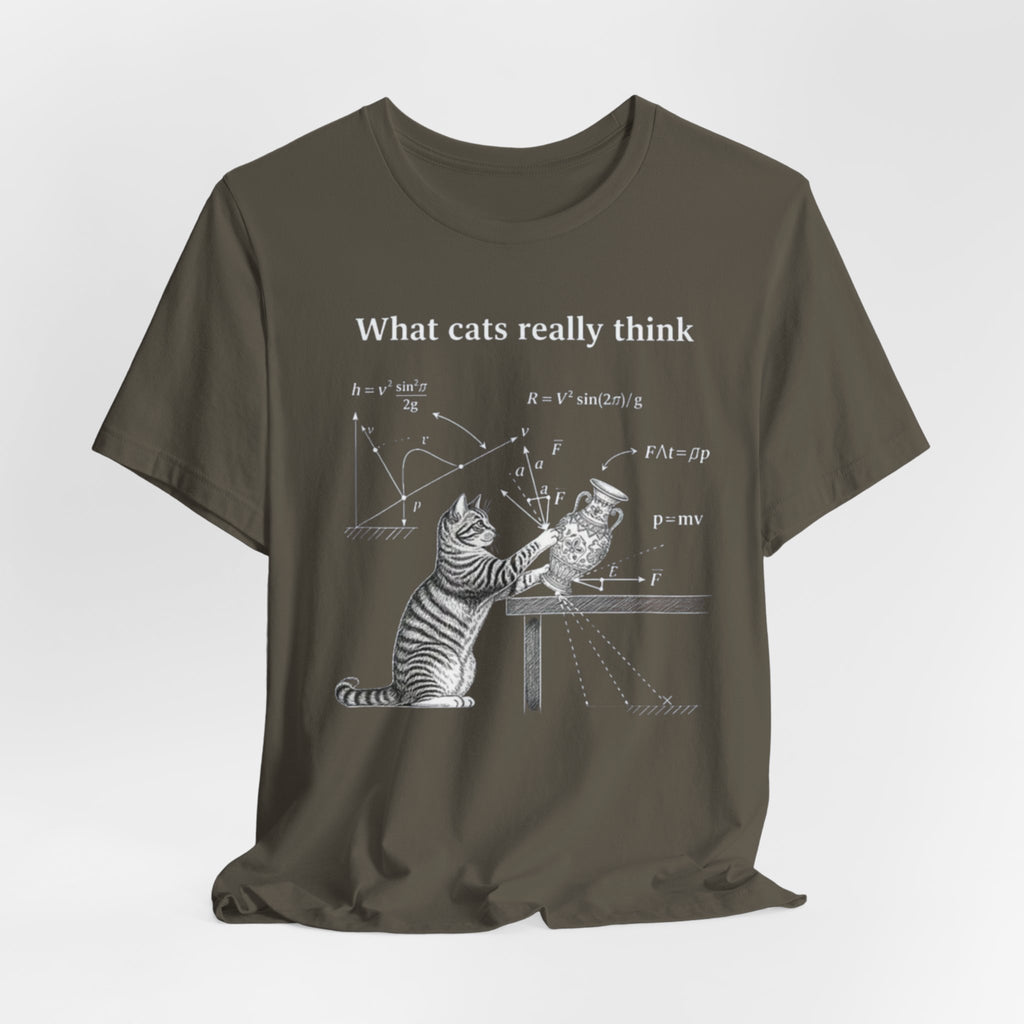 What Cats Really Think T-Shirt | Cat Physics Diagram Tee, Funny Cat Science Shirt