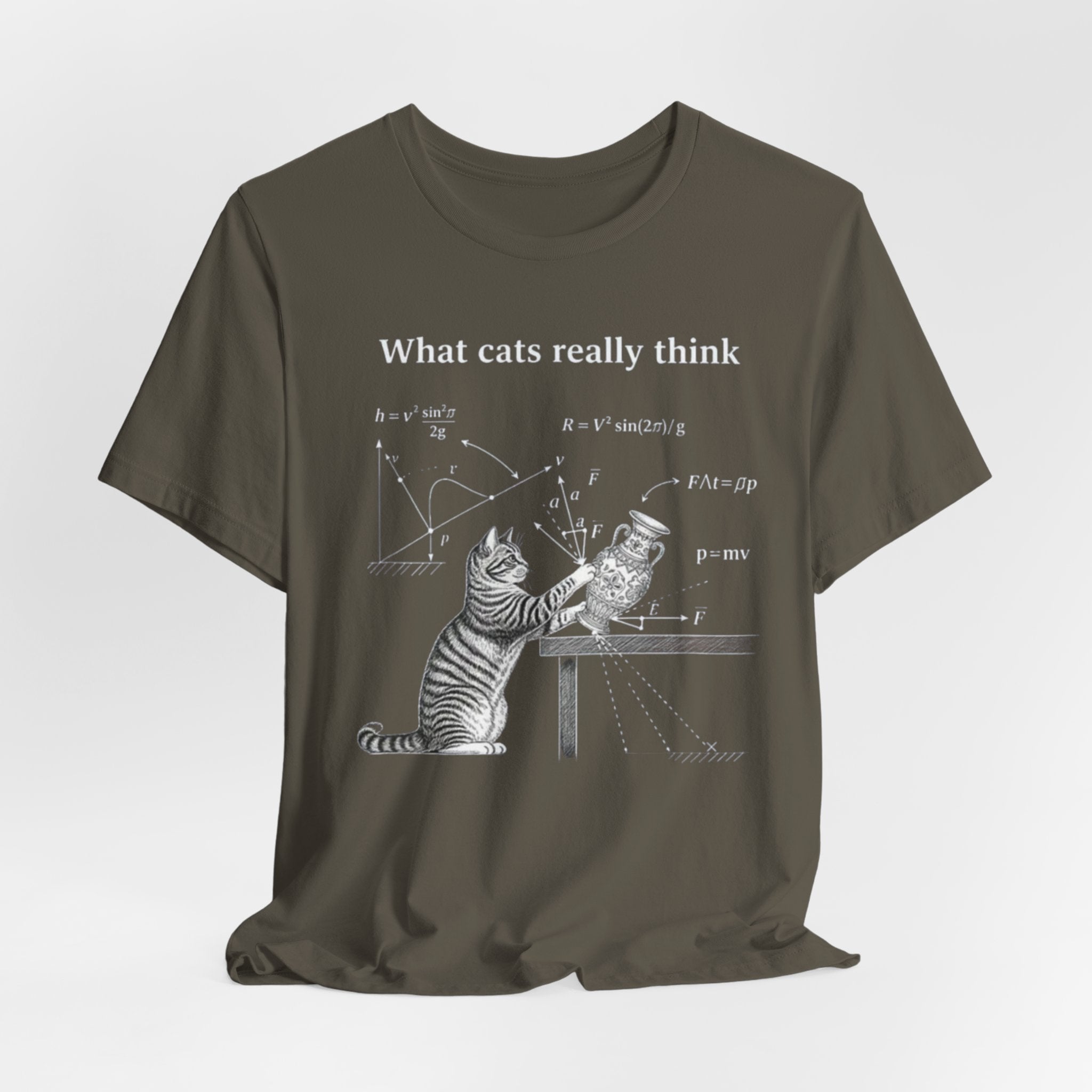 What Cats Really Think T-Shirt | Cat Physics Diagram Tee, Funny Cat Science Shirt