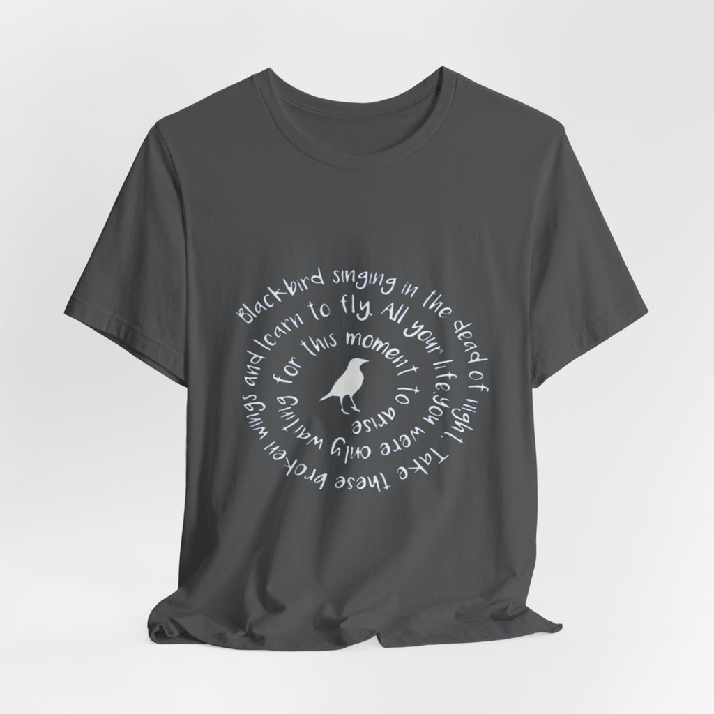 Circular Bird Quote Tee | White Short Sleeve T-Shirt