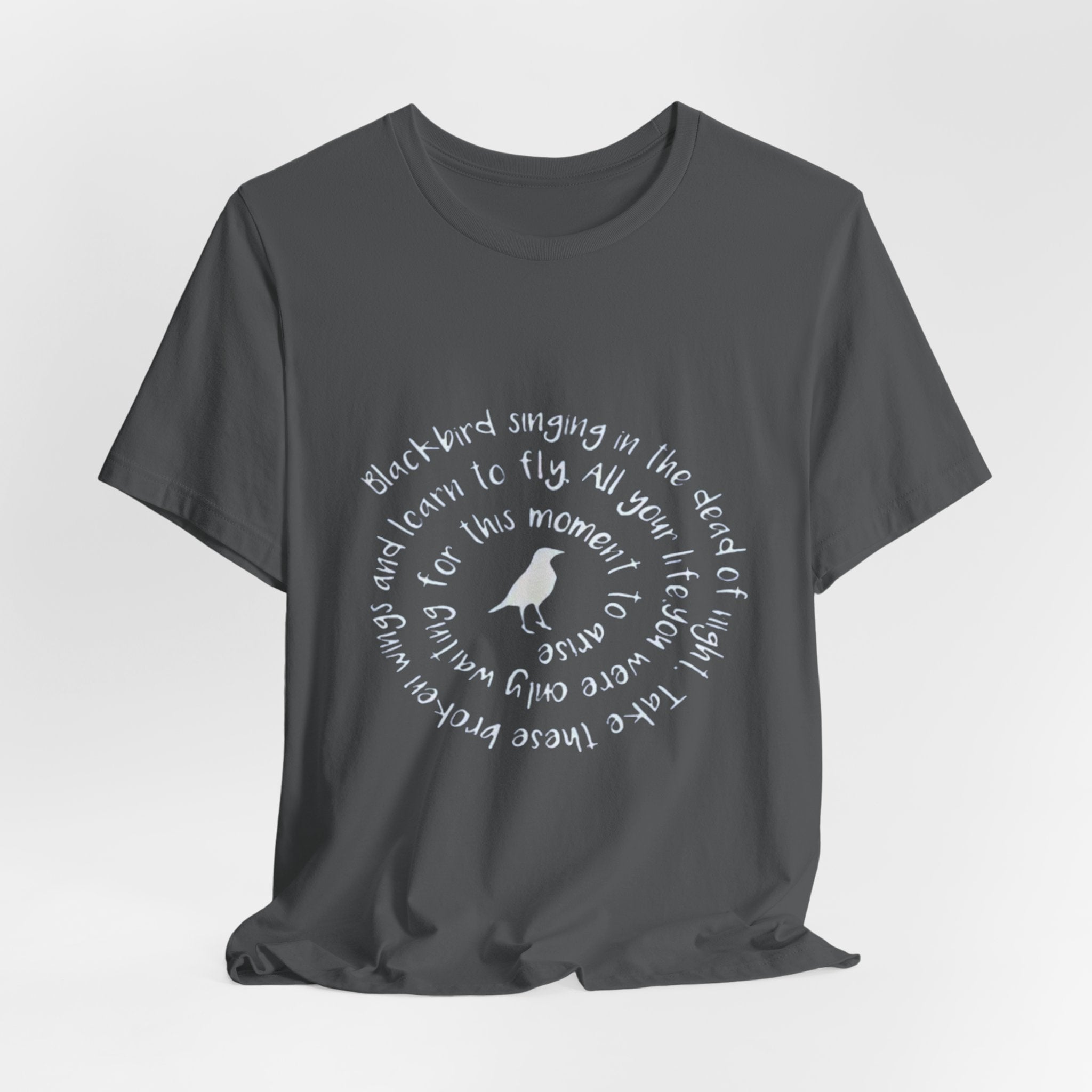Circular Bird Quote Tee | White Short Sleeve T-Shirt