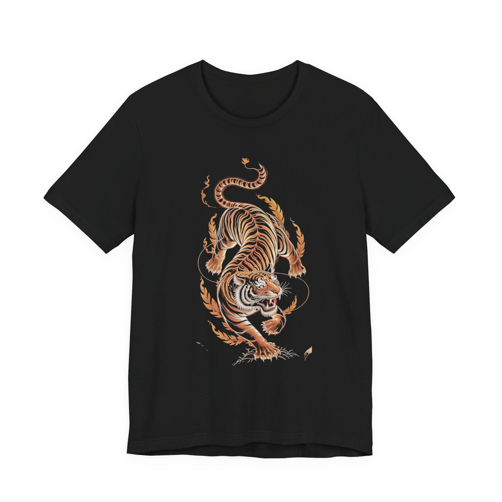 Flaming Tiger Unisex Tee - Bold Graphic, Casual Wear, Gift for Animal Lovers, Streetwear Style, Perfect for Summer