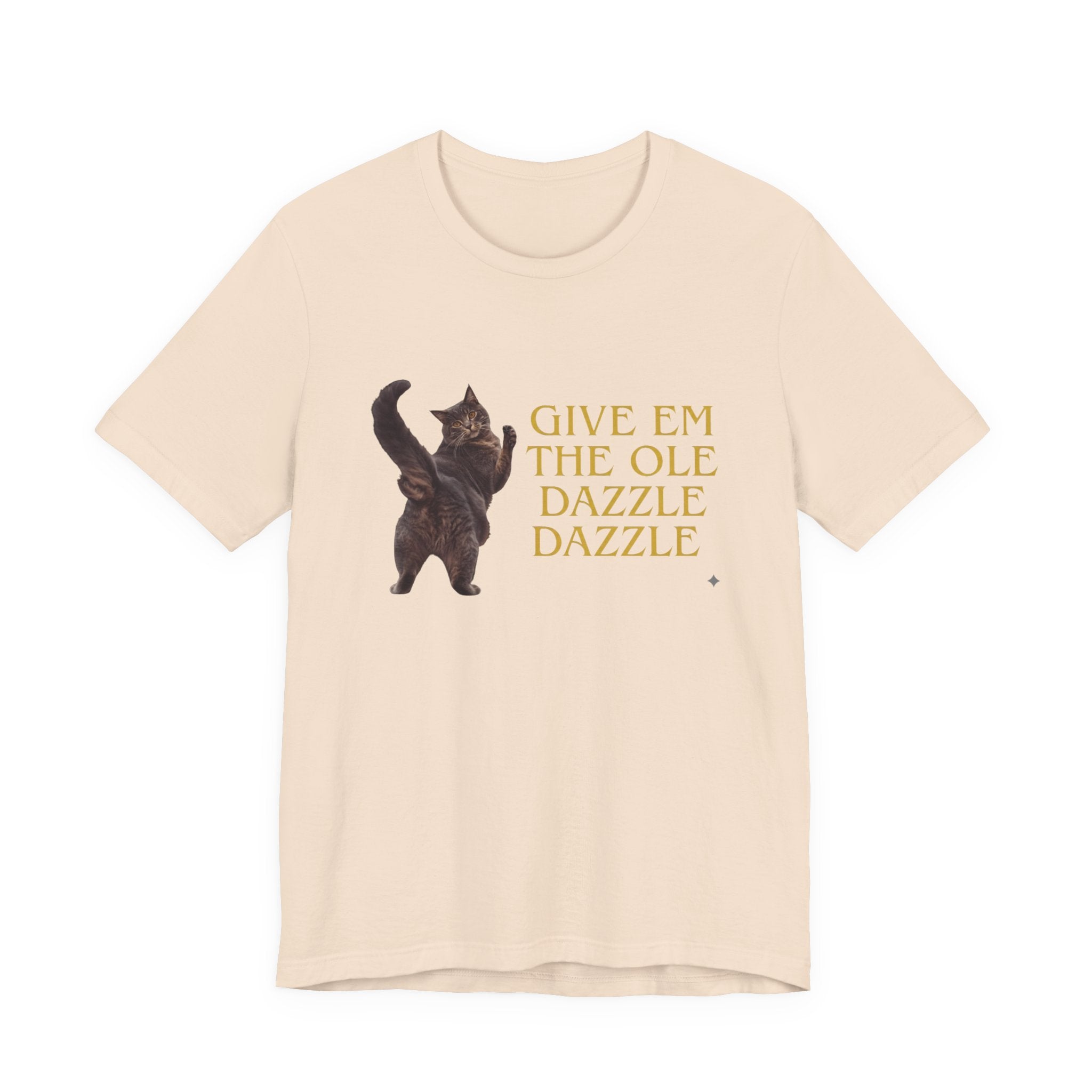 Give 'Em the Ole Dazzle Dazzle Cat T-Shirt | Retro Cat Illustration