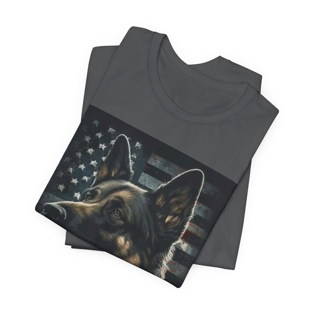 German Shepherd Patriotic Tee — Dog Lover American Flag Shirt