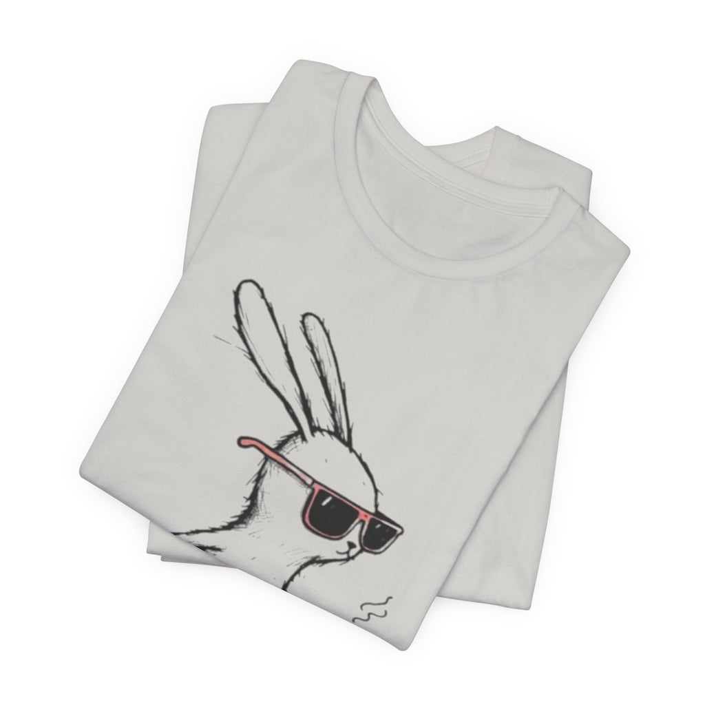 Cool Skateboarding Rabbit Tee, Unisex Short Sleeve Shirt, Funny Animal T-Shirt, Casual Daily Wear, Gift for Rabbit Lovers