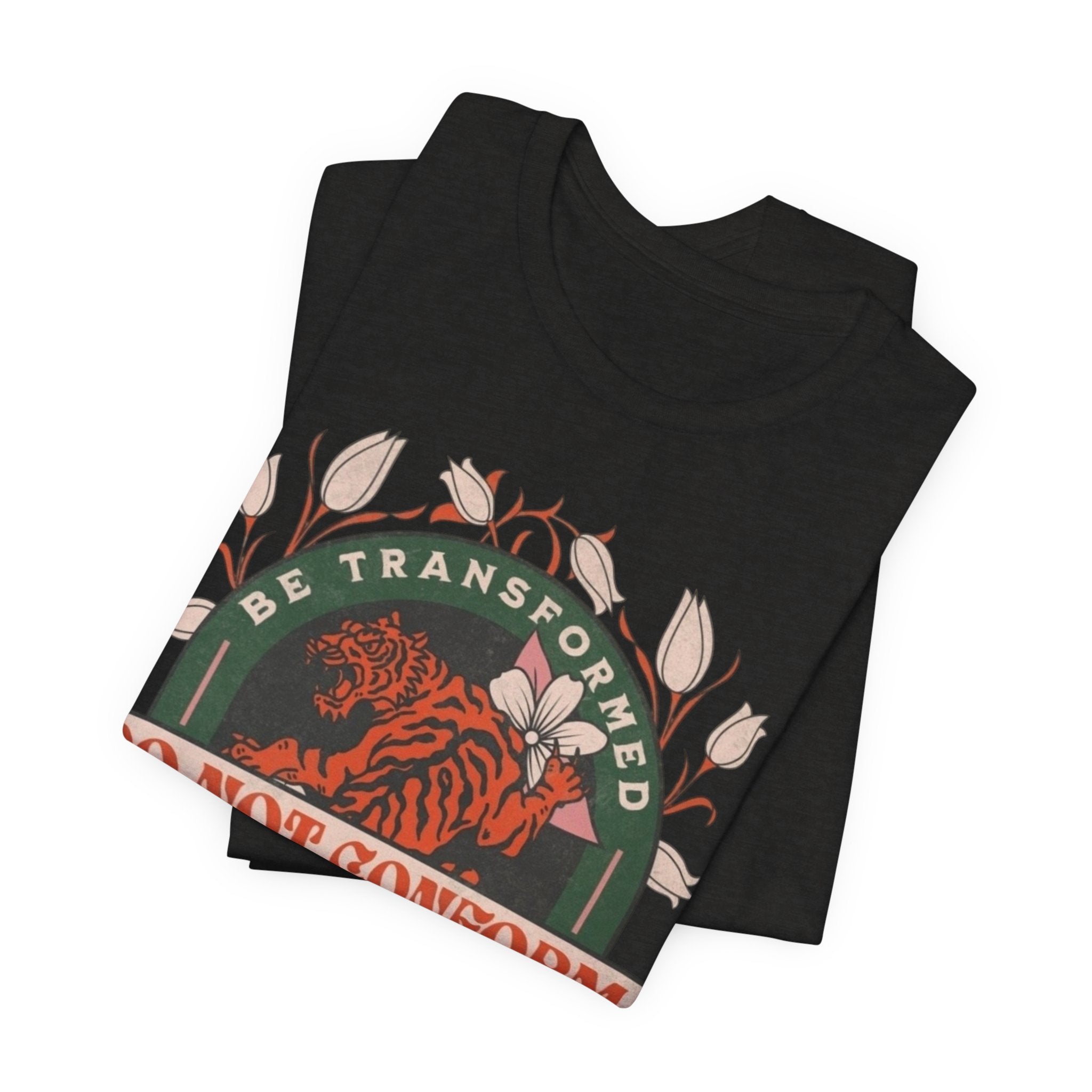 Do Not Conform Christian Floral Tiger Tee | Romans 12:2 Bible Verse