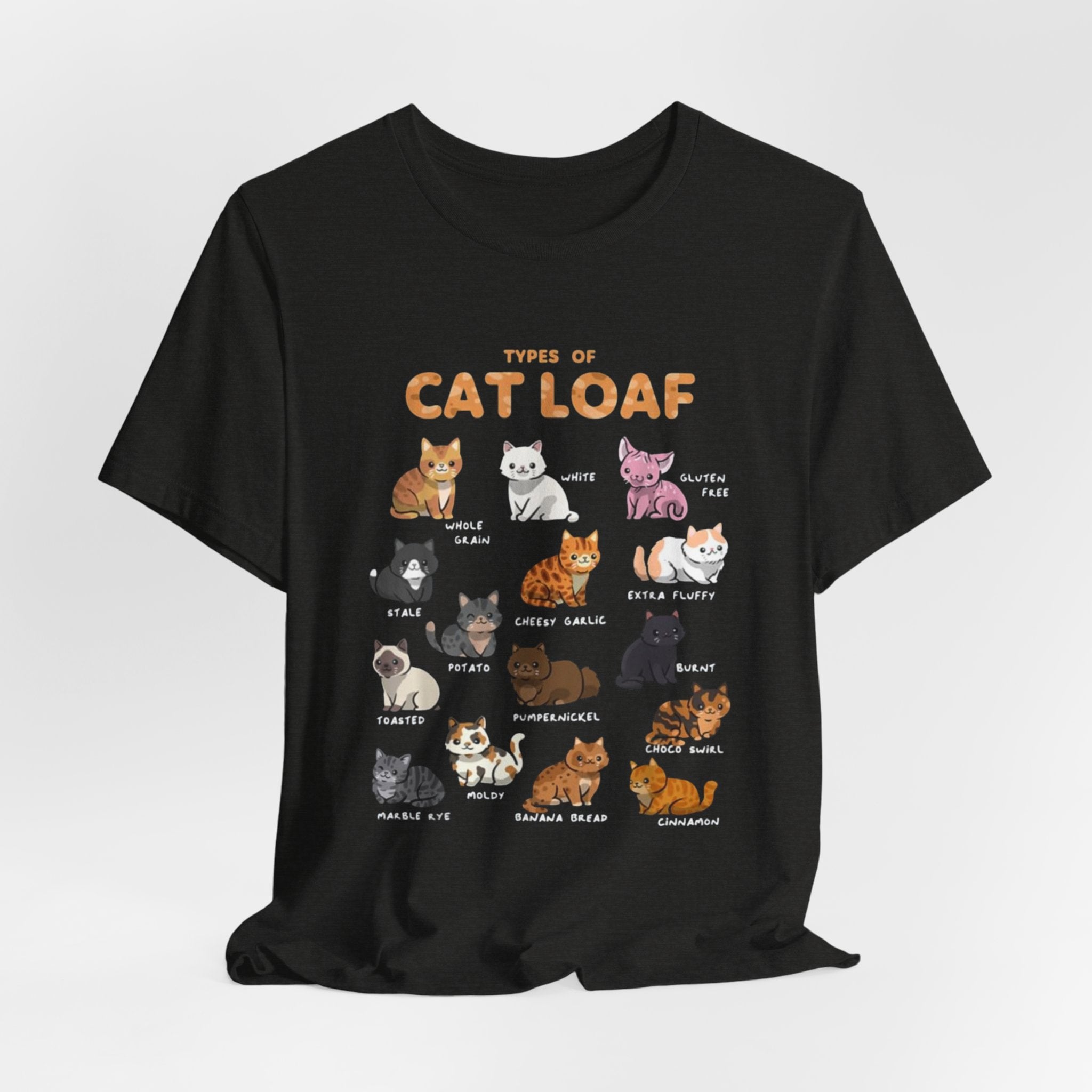 Types of Cat Loaf T-Shirt | Cute Cat Pose Illustration, Cat Lover Tee