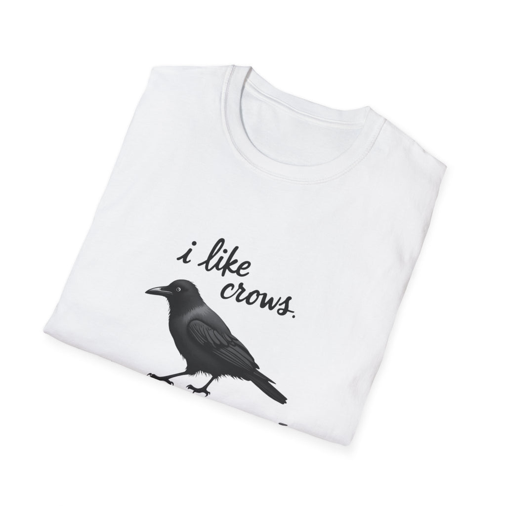 Crows Funny Unisex T-Shirt, Raven Bird Humor Tee, Lightweight Cotton Shirt, Casual Graphic Top, Animal Lover Gift