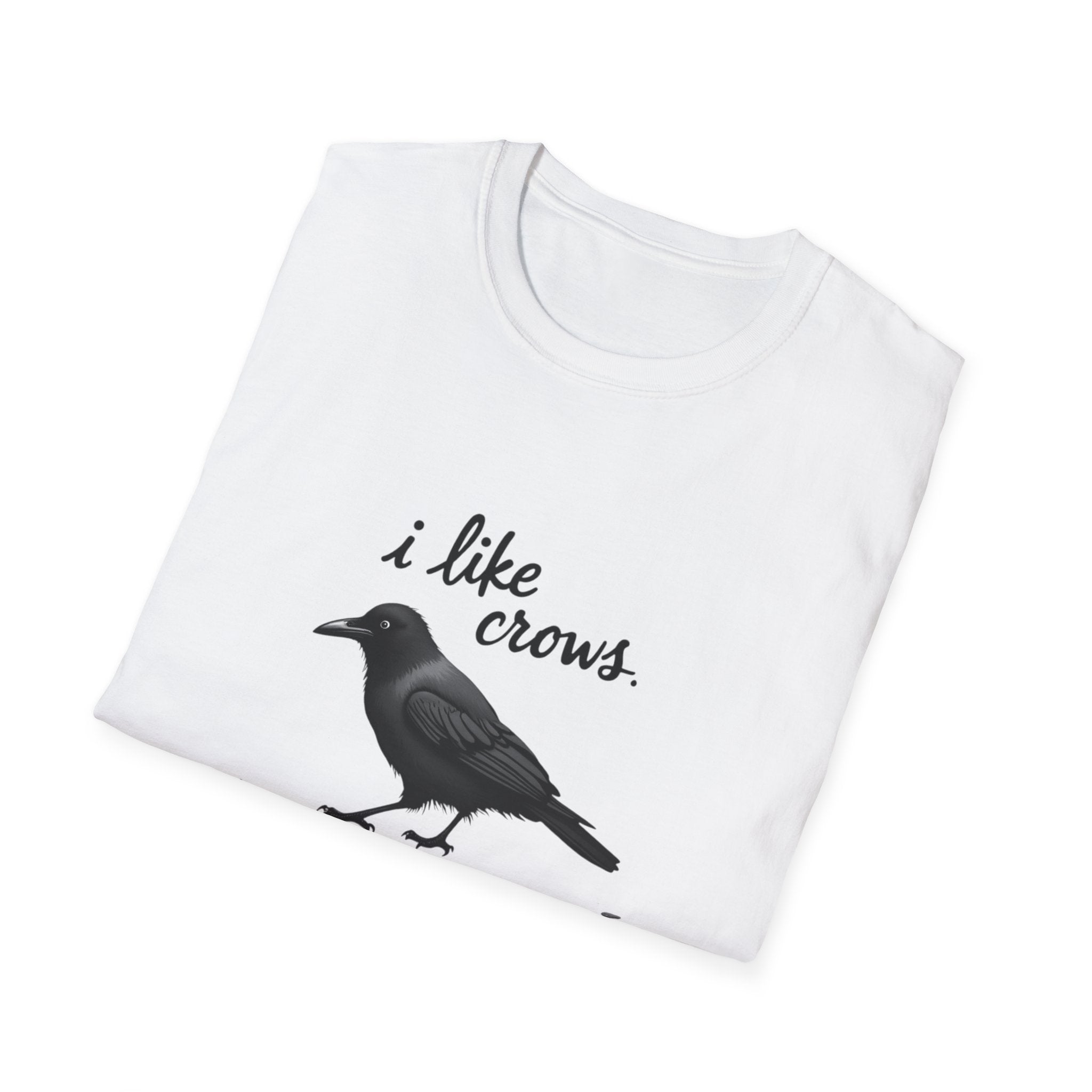 Crows Funny Unisex T-Shirt, Raven Bird Humor Tee, Lightweight Cotton Shirt, Casual Graphic Top, Animal Lover Gift