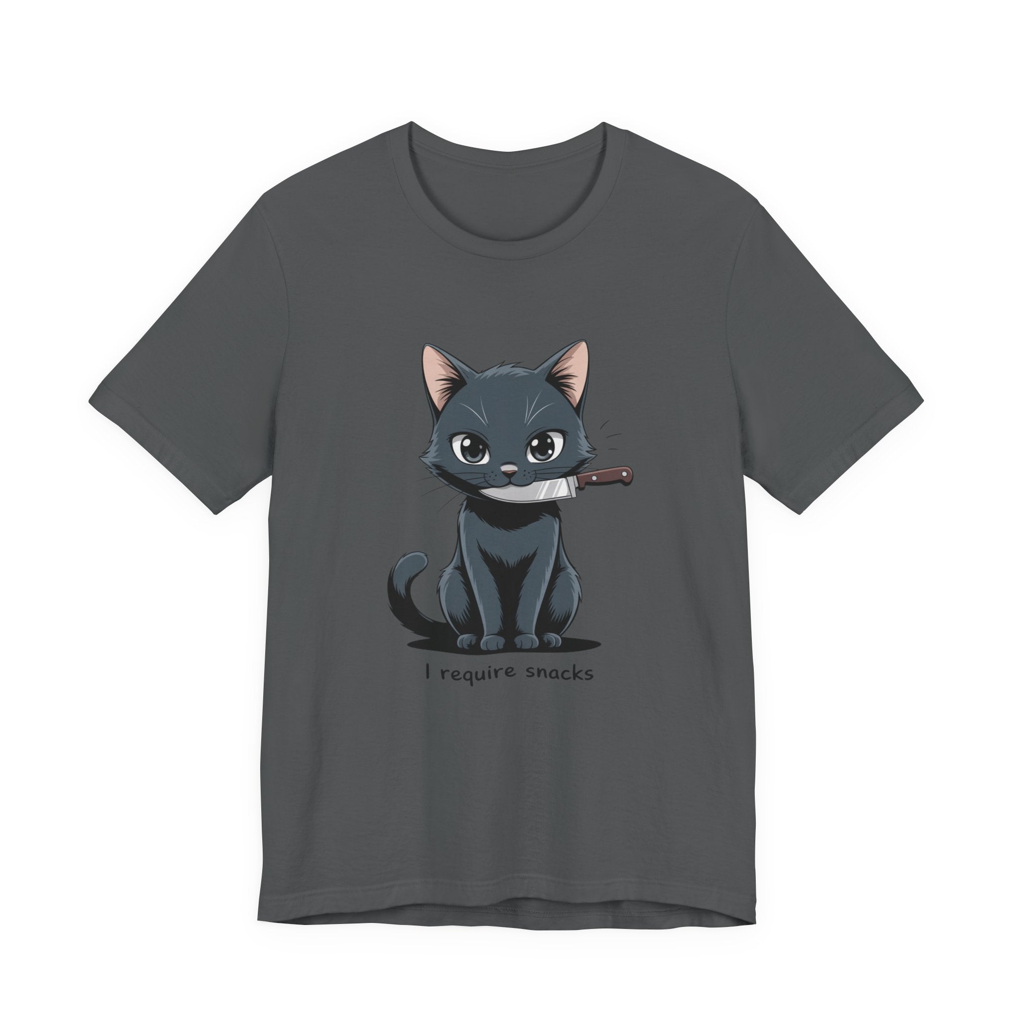 Cute Cat Snack Time Tee, Unisex Cartoon T-Shirt, Pet Lover Gift, Animal Lover Apparel, Funny Cat Shirt, Gift for Cat Owners