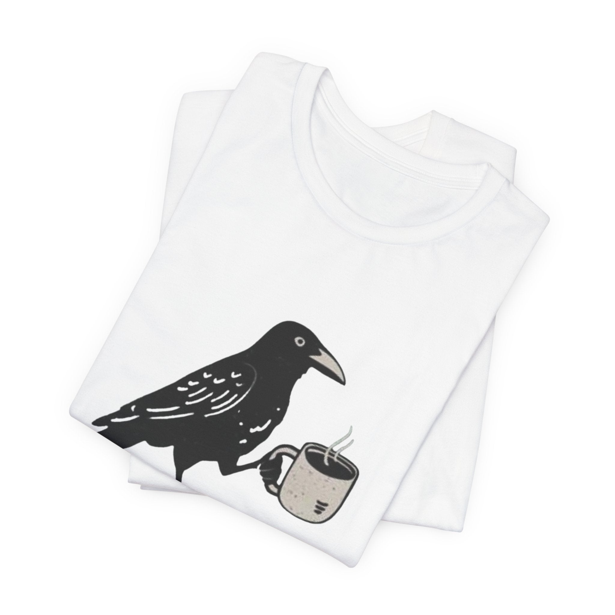 Crow Lover Unisex T-Shirt, Edgar Allen Poe Tee, Coffee Shirt, Bird Watching Top, Gothic Clothing