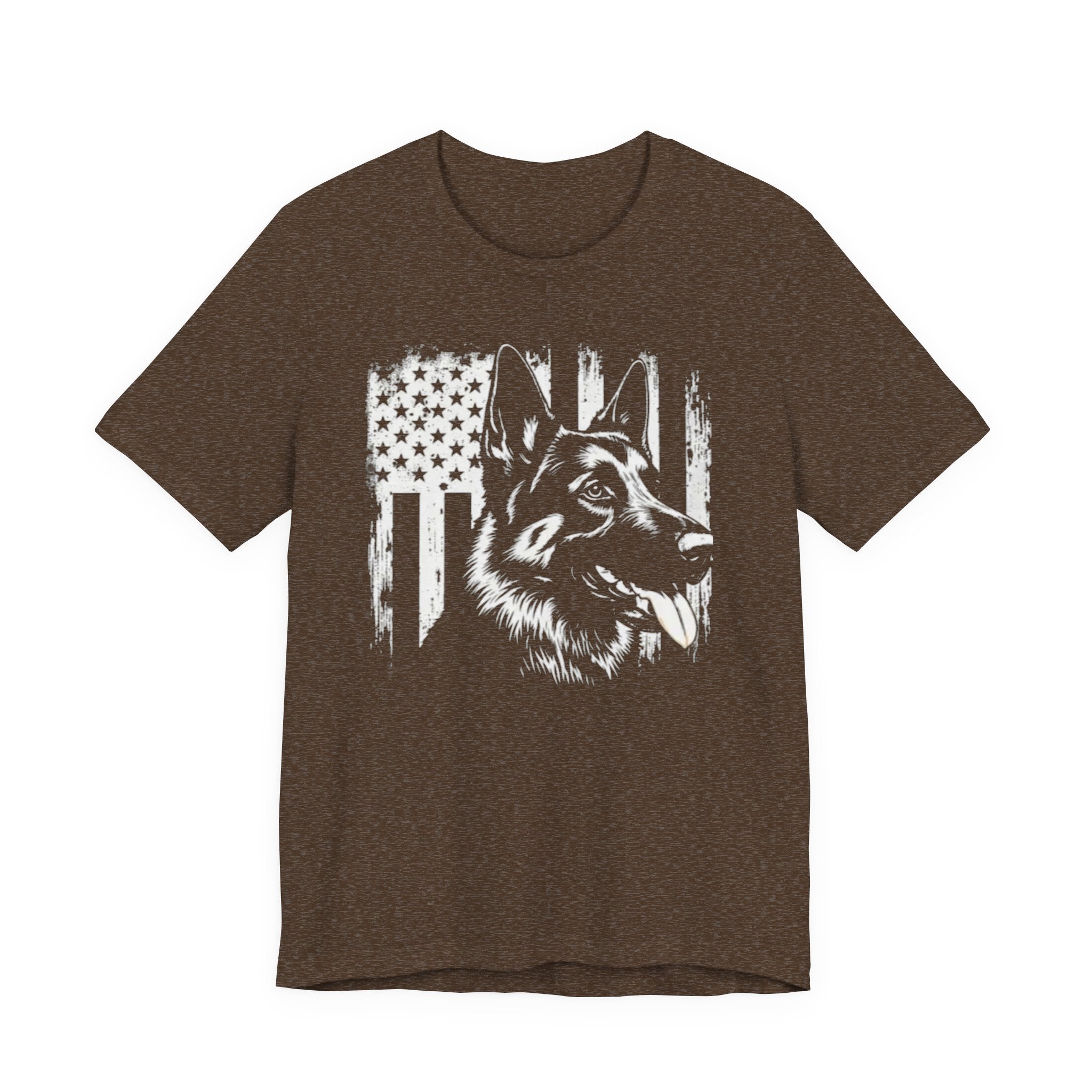 German Shepherd American Flag T‑Shirt — Patriotic K9 Tee