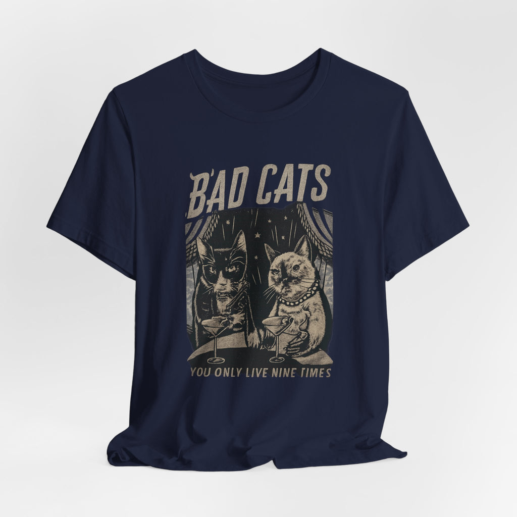 Bad Cats Graphic Tee — Retro Vintage Cat Illustration T-Shirt