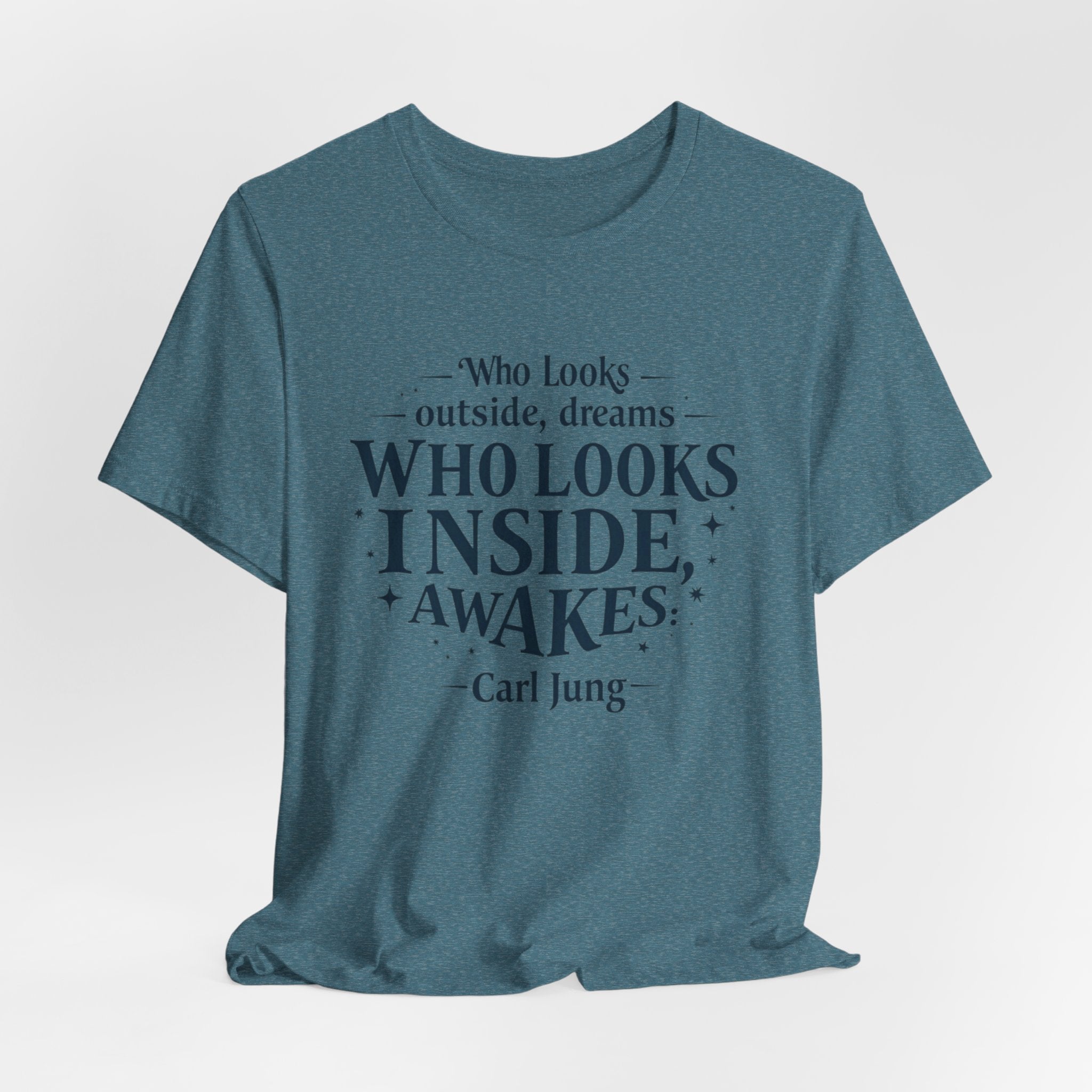 Carl Jung Quote Unisex Tee, Inspirational Graphic Tshirt, Awakening Dreamer Shirt, Short Sleeve Top, Philosophy Quote Shirt, Gift for Him or