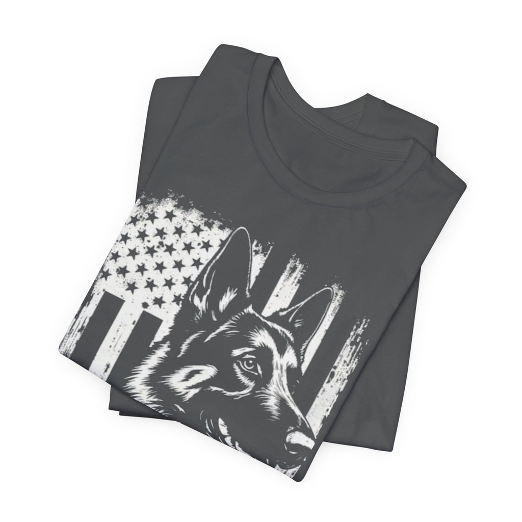 German Shepherd American Flag T‑Shirt — Patriotic K9 Tee