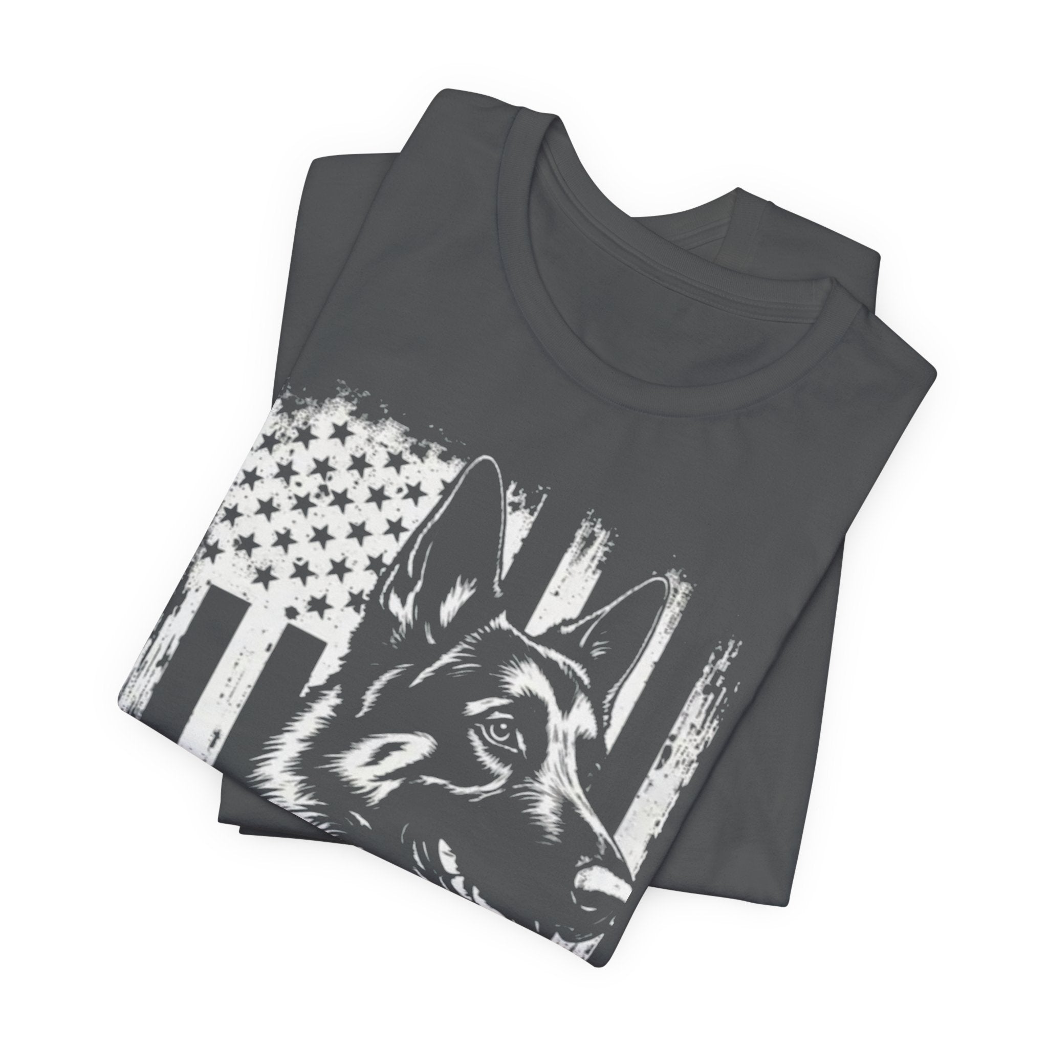 German Shepherd American Flag T‑Shirt — Patriotic K9 Tee