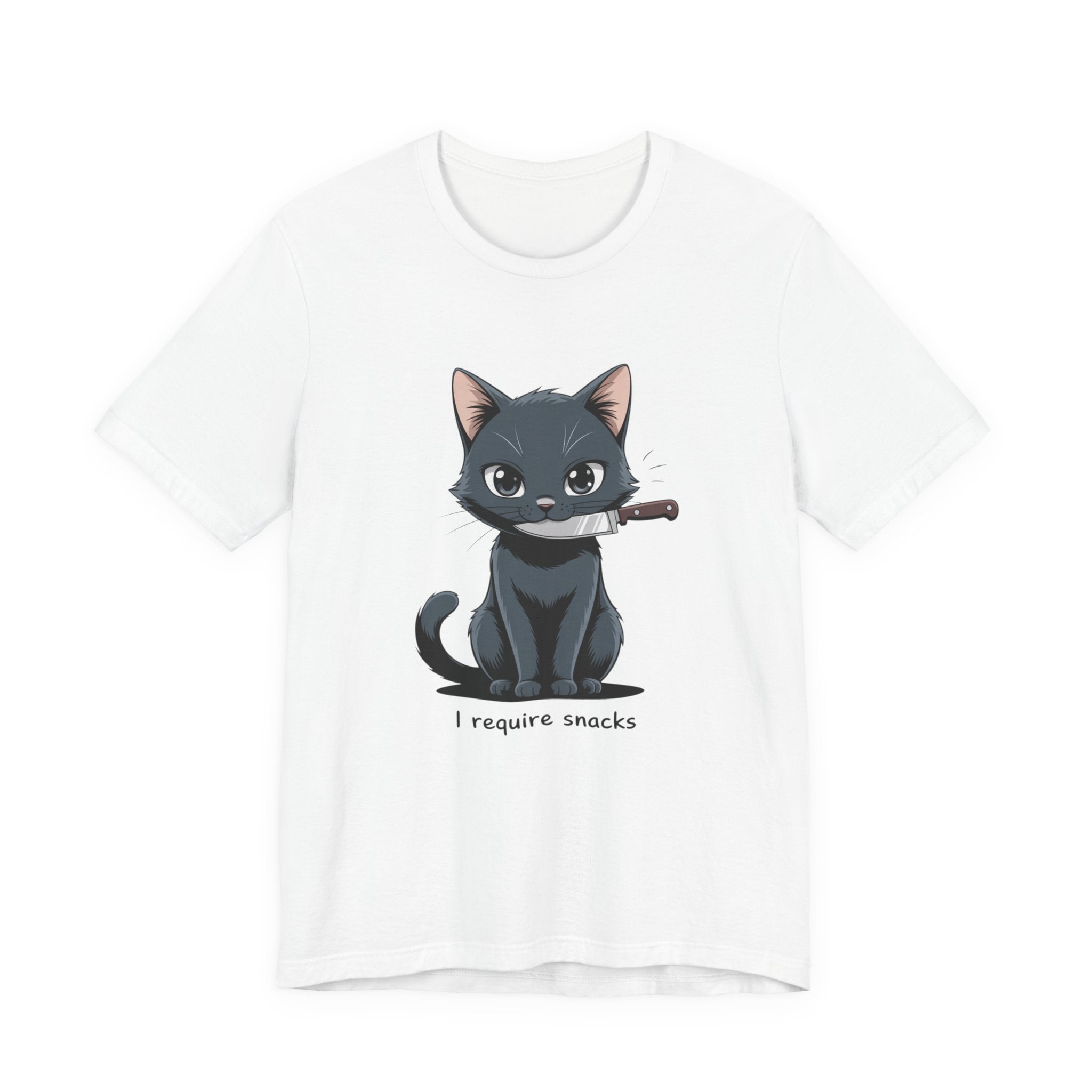 Cute Cat Snack Time Tee, Unisex Cartoon T-Shirt, Pet Lover Gift, Animal Lover Apparel, Funny Cat Shirt, Gift for Cat Owners