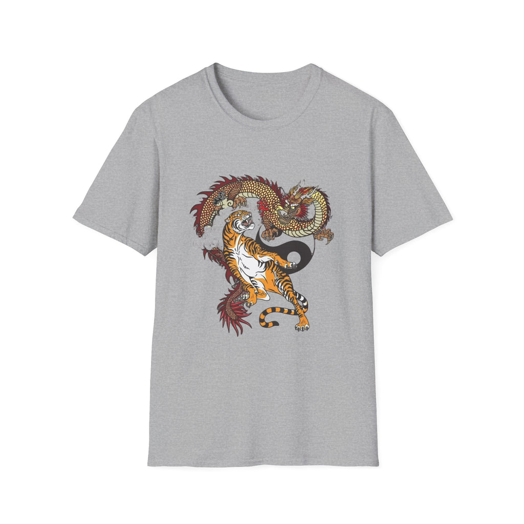 Tiger and Dragon Yin Yang T-Shirt — Asian Tattoo Style Graphic Tee