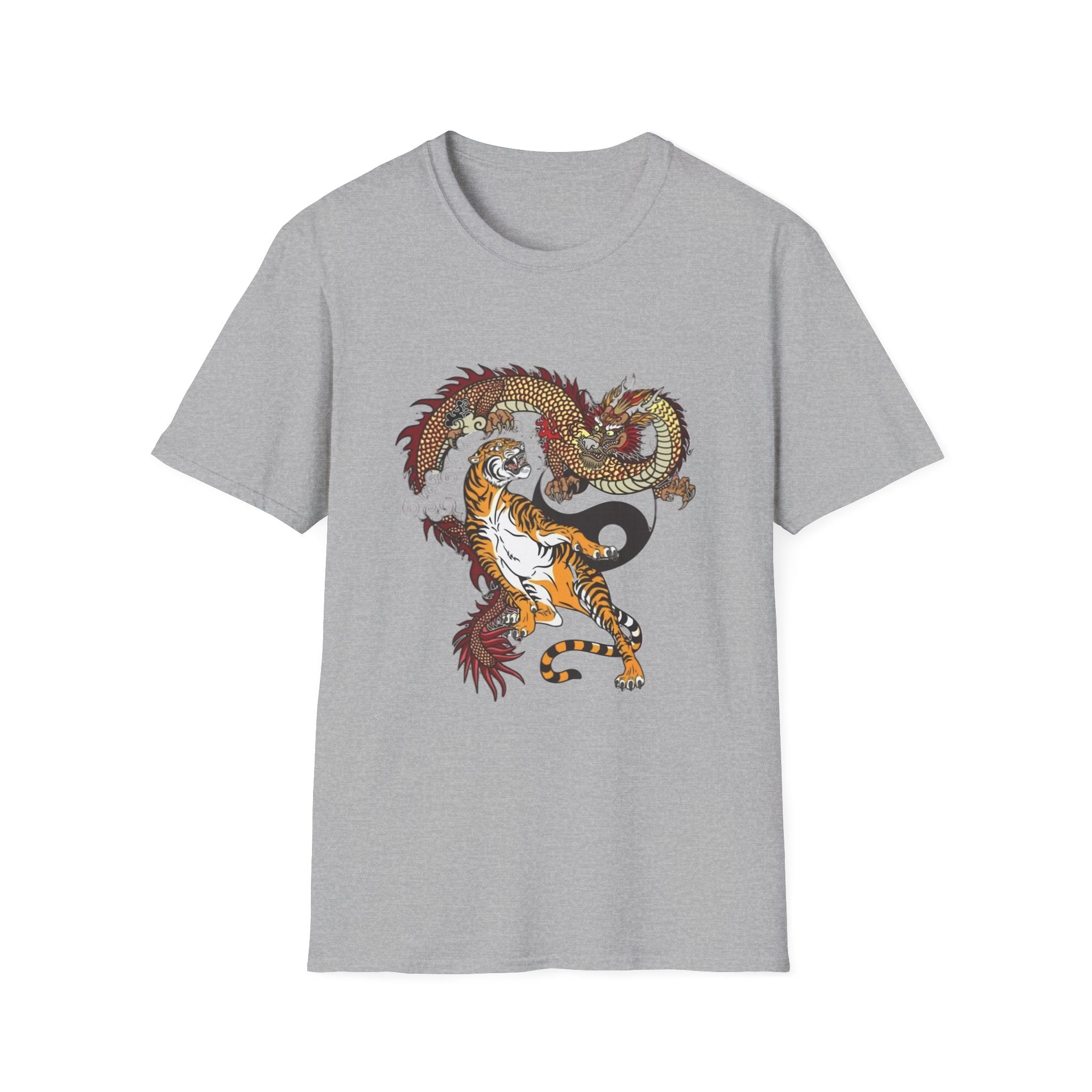 Tiger and Dragon Yin Yang T-Shirt — Asian Tattoo Style Graphic Tee