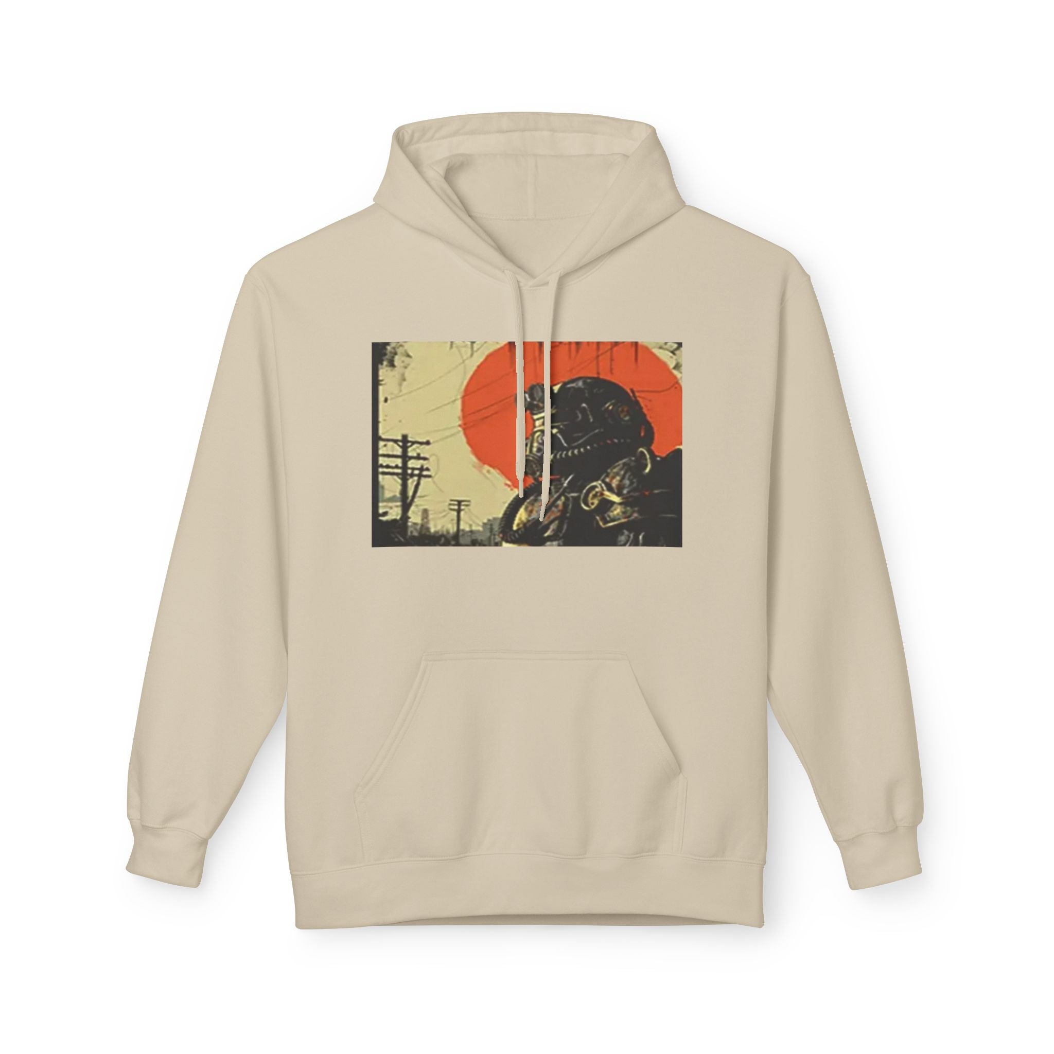 Vintage Biker Skull Hoodie , Fallout Hoodie— Sunset Rider Graphic Pullover