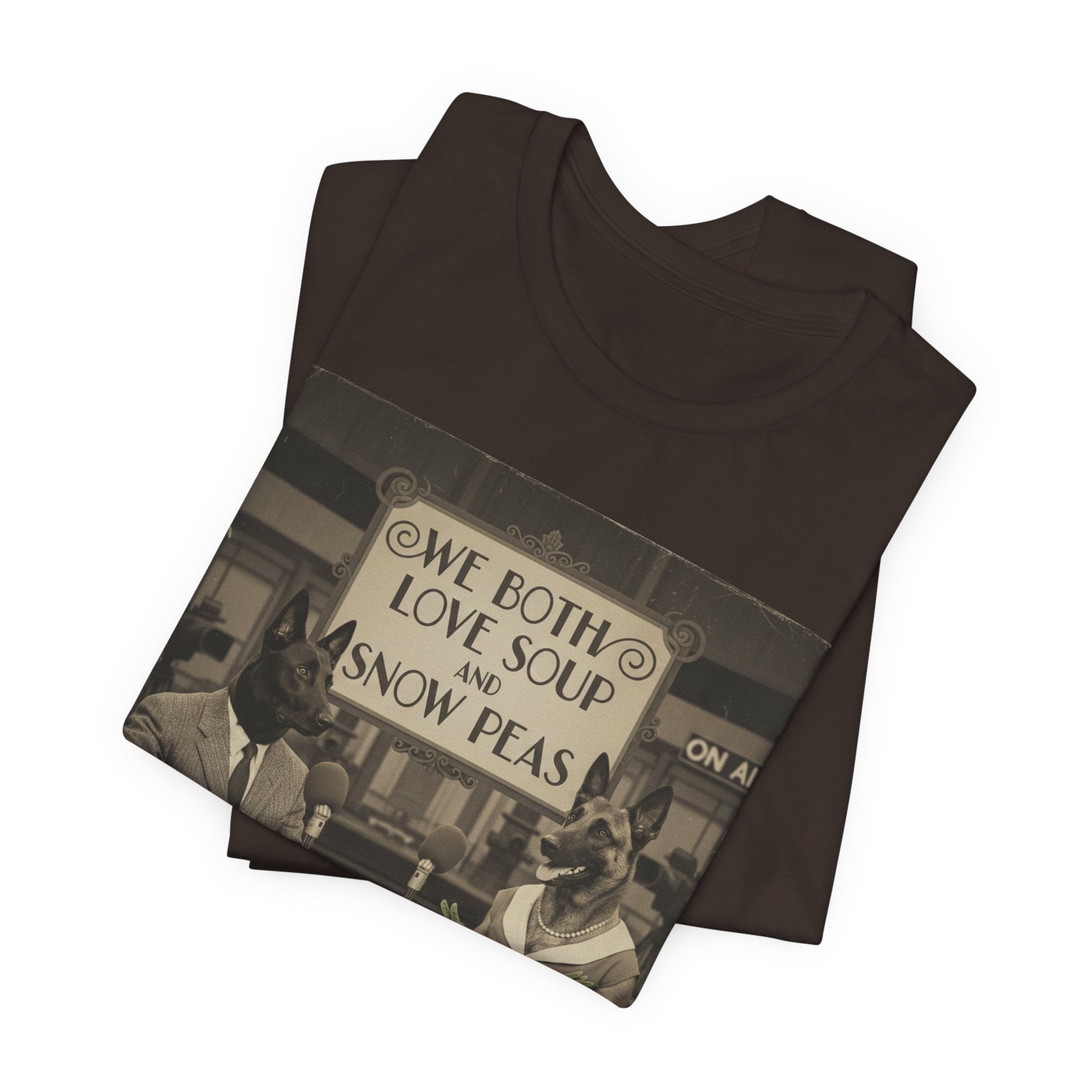 Best In Show quote tee, Vintage Radio Hosts 'We Both Love Soup and Snow Peas' T-Shirt