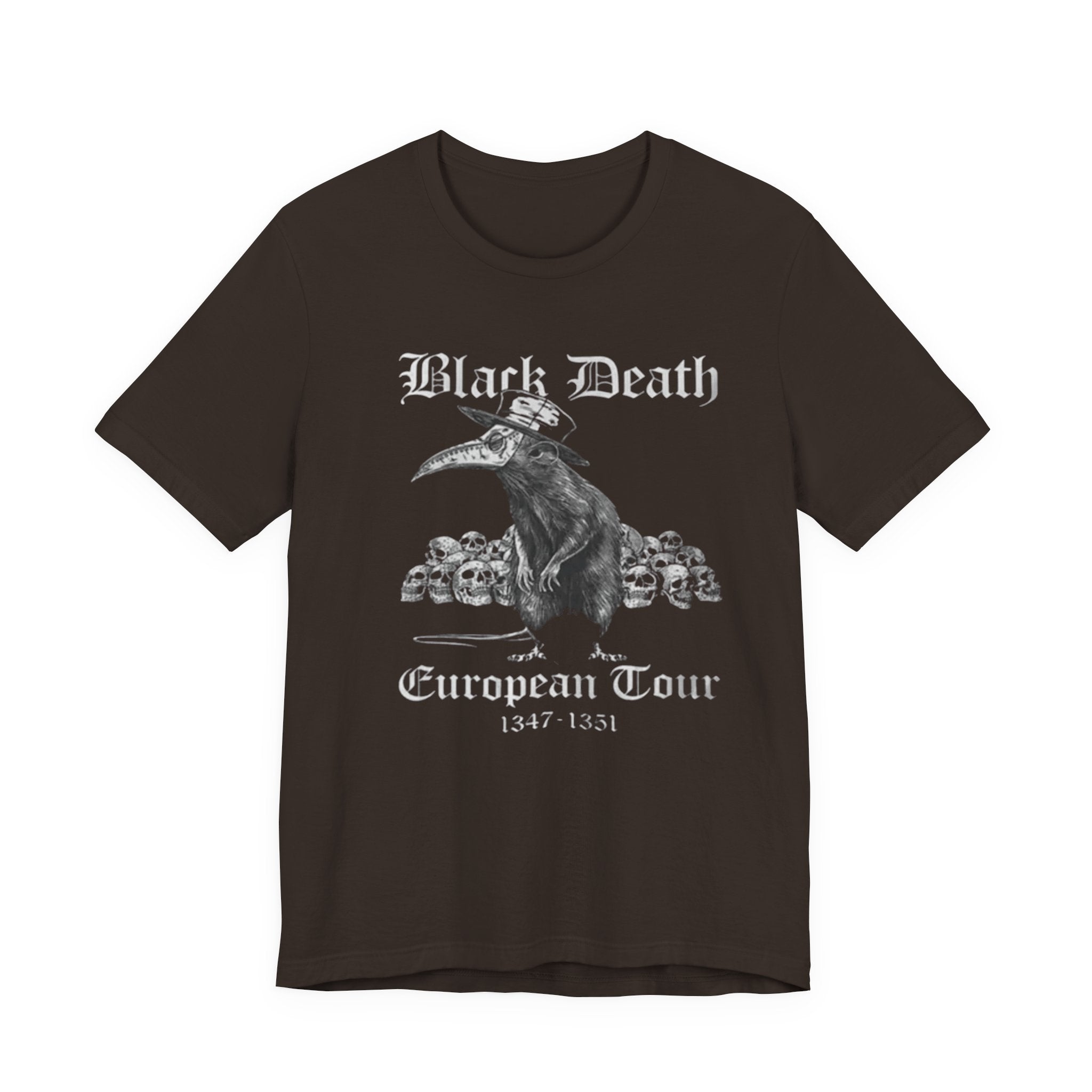Black Death Plague Doctor crow European Tour T-Shirt | 1347-1351 gothic tee