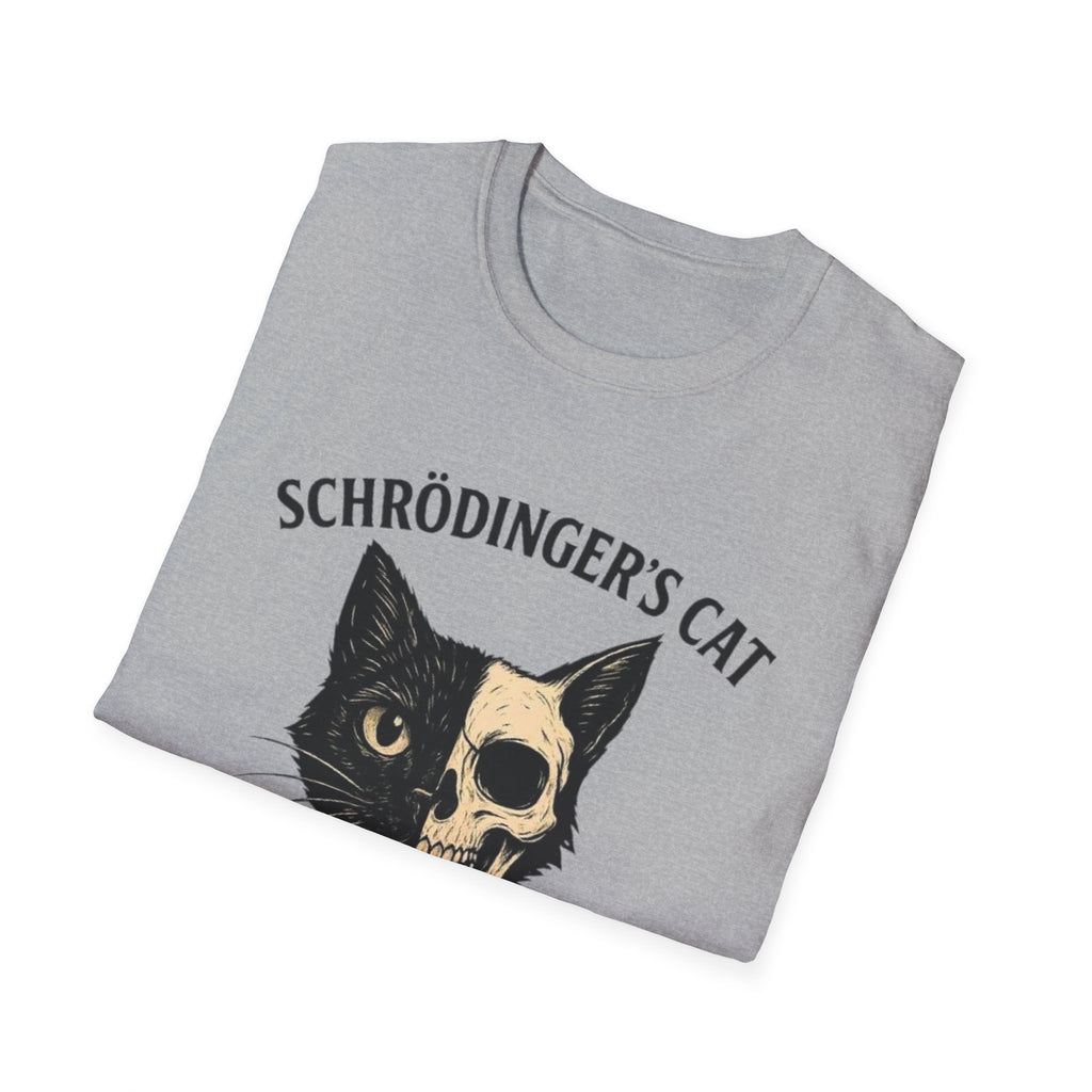 Schrödinger's Cat Funny T-Shirt — Double Split Experiment Cat Tee