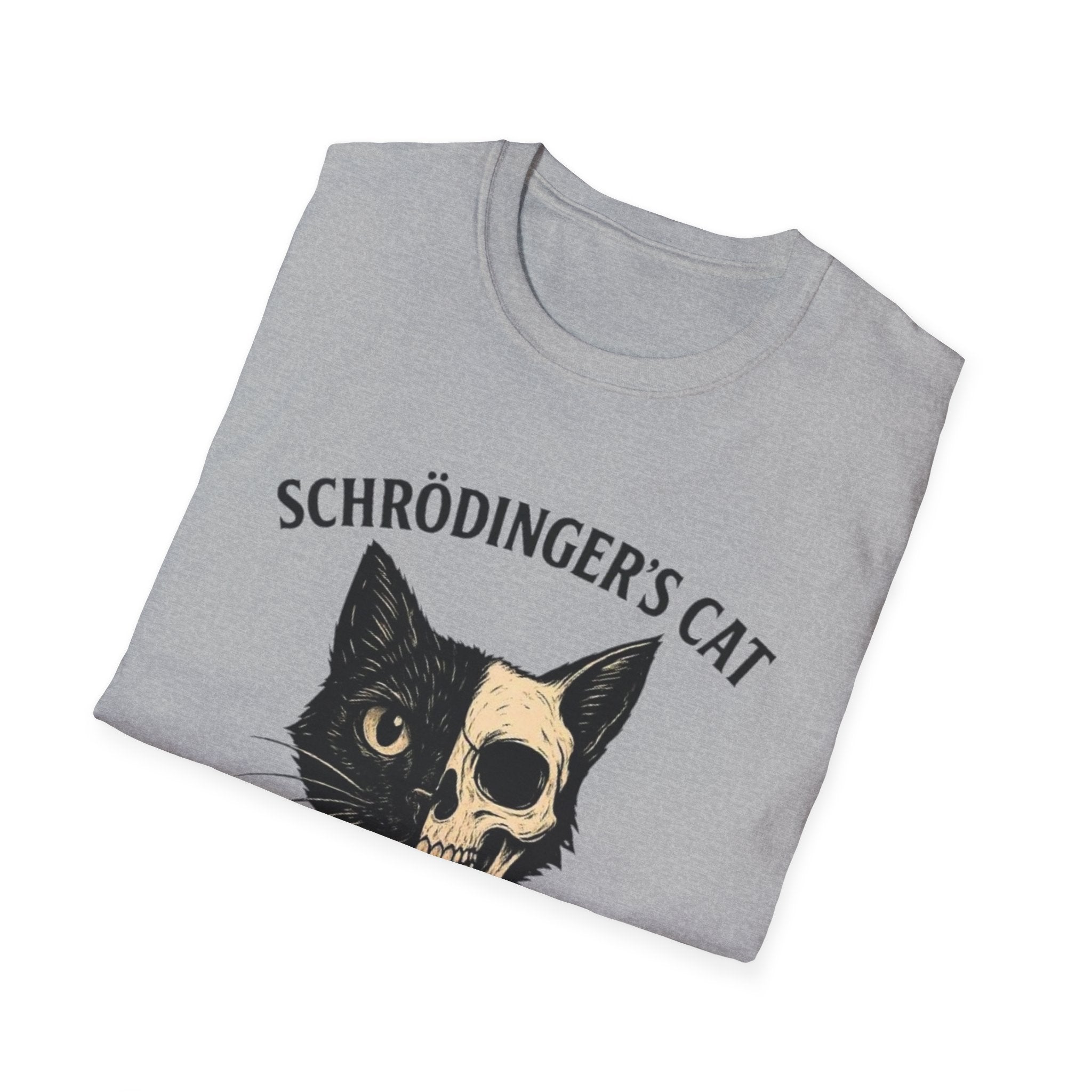 Schrödinger's Cat Funny T-Shirt — Double Split Experiment Cat Tee