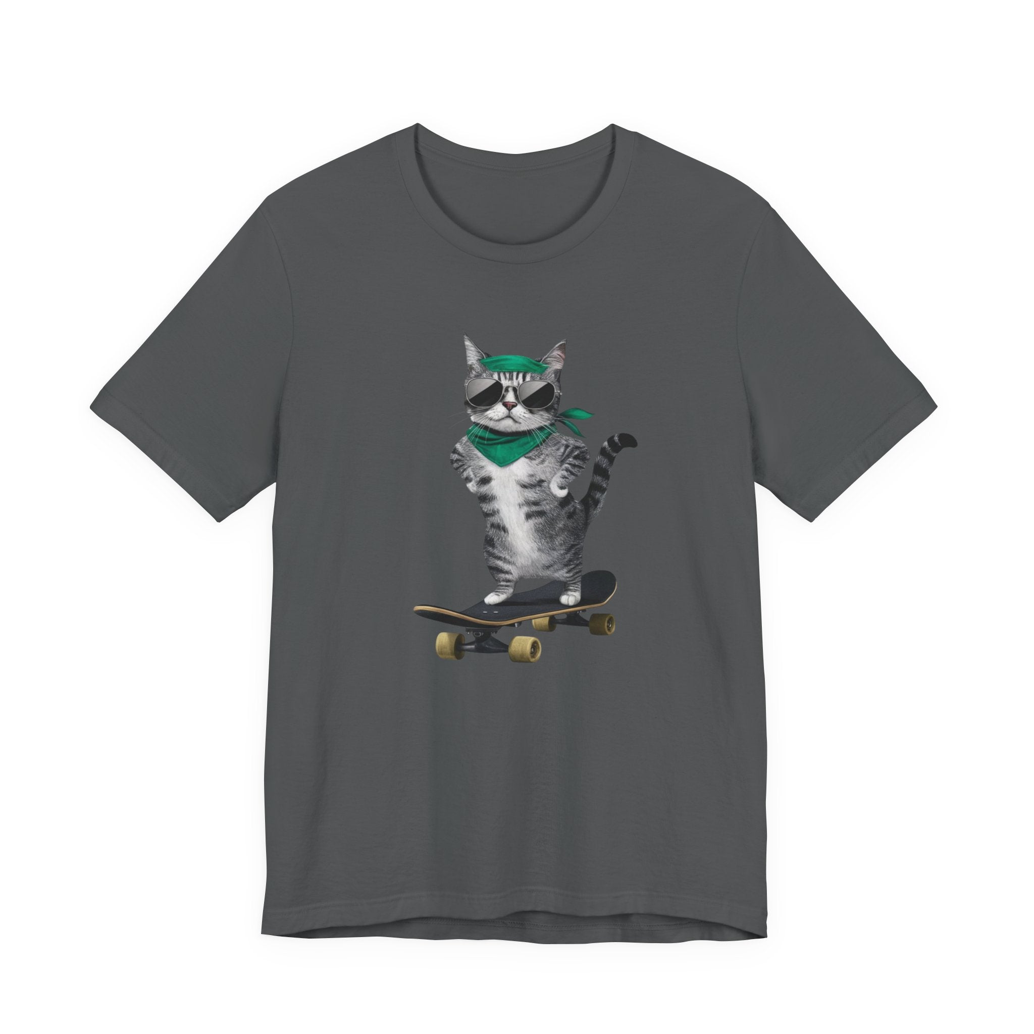 Skateboarding Cat Tee | Cool Cat on Skateboard Shirt
