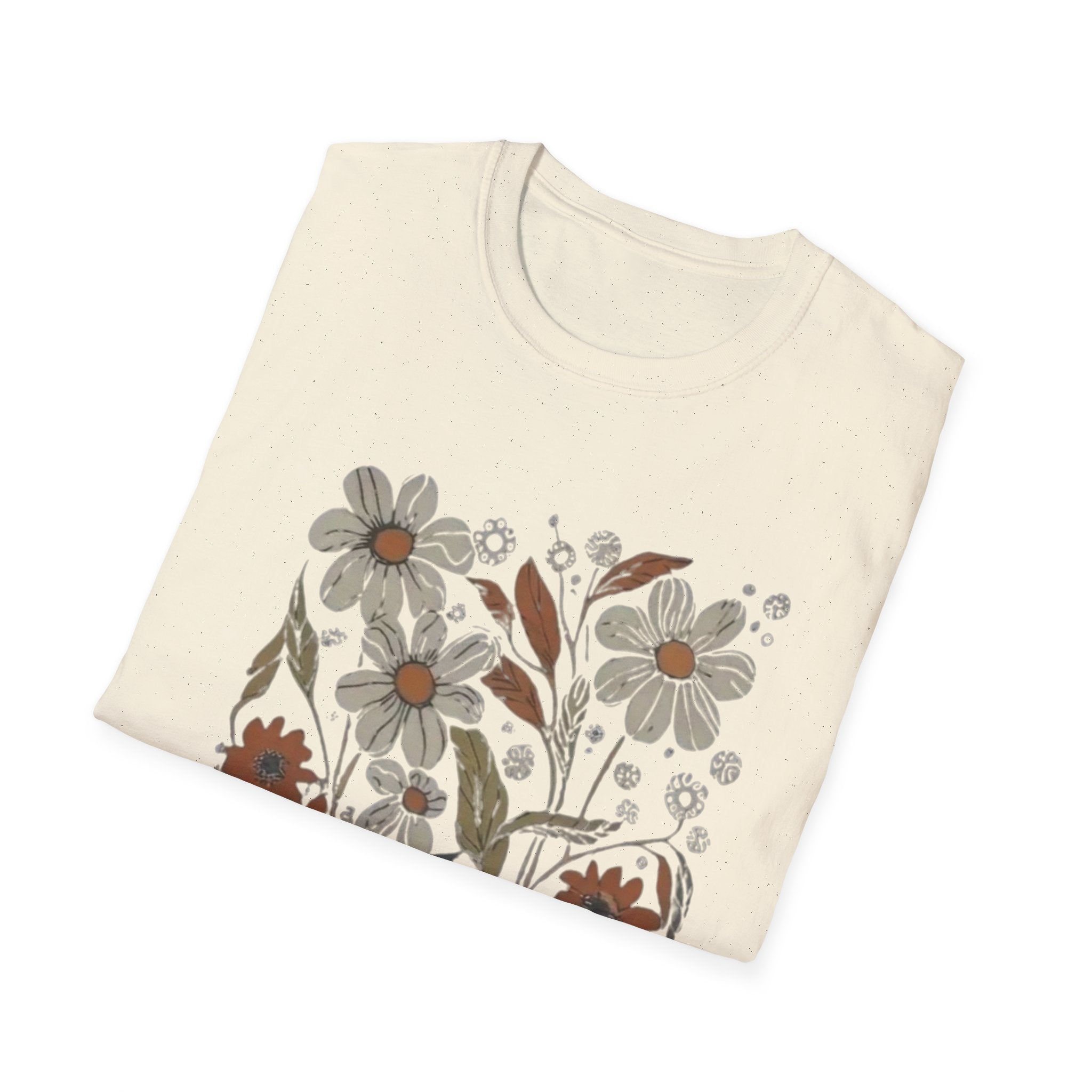 Botanical T-Shirt, Floral Tee, Lover Tee, Gift for Cat Owners, Nature-Inspired Apparel, Cute Animal Shirt, Casual Wardrobe Essential