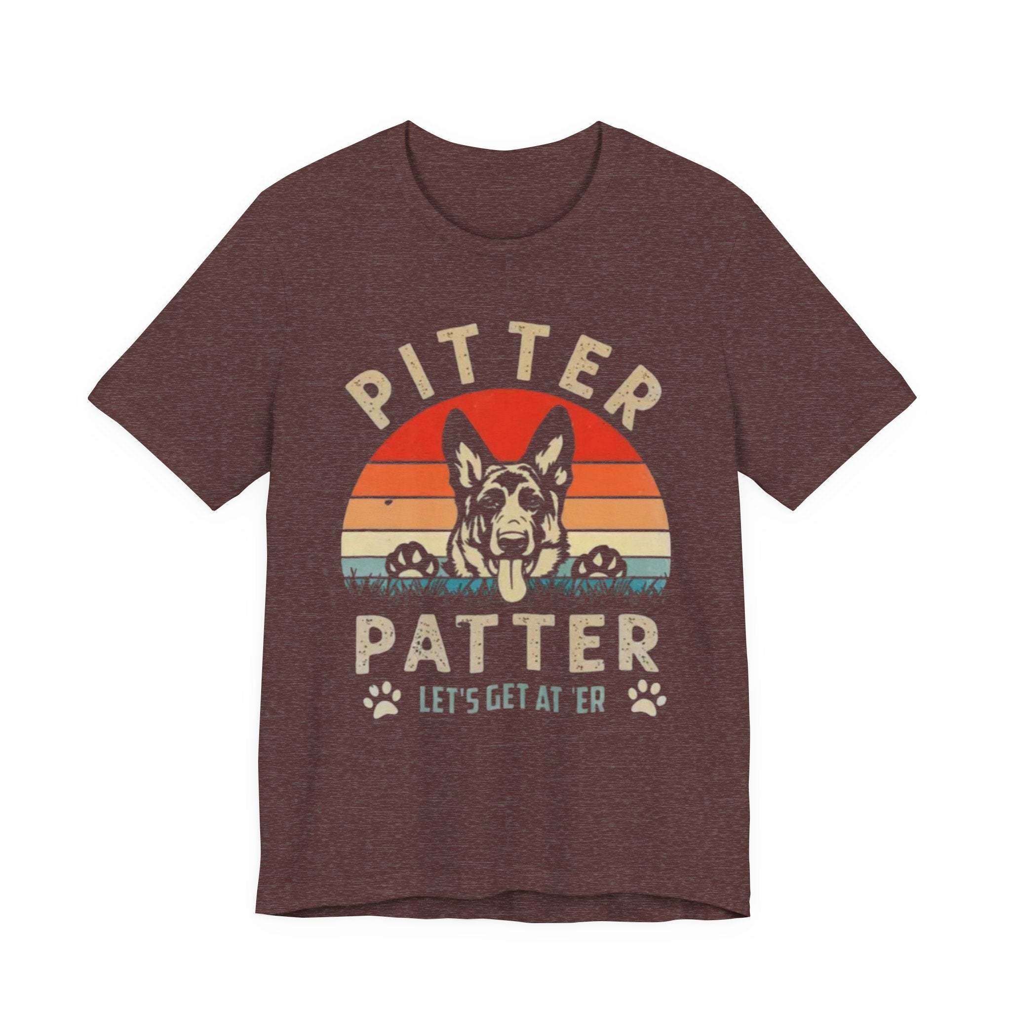 Pitter Patter German Shepherd Tee — 'Let's Get at 'Er' Retro Dog T-Shirt