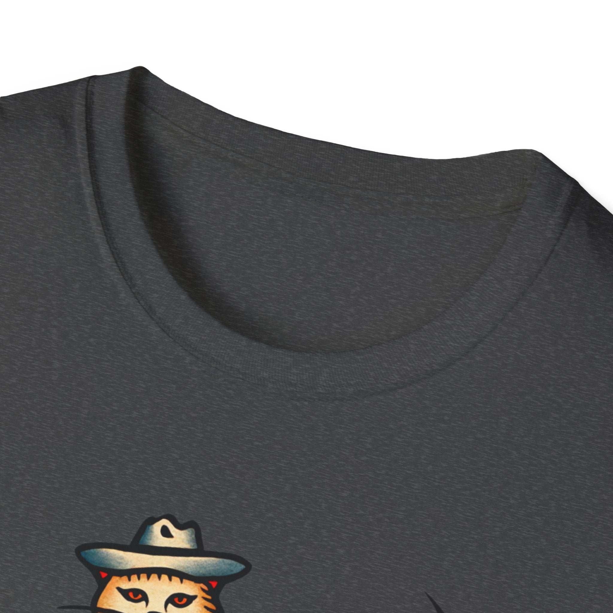 Funny Cat Cowboy T-Shirt — Retro Riding Tyrannosaurus Graphic Tee