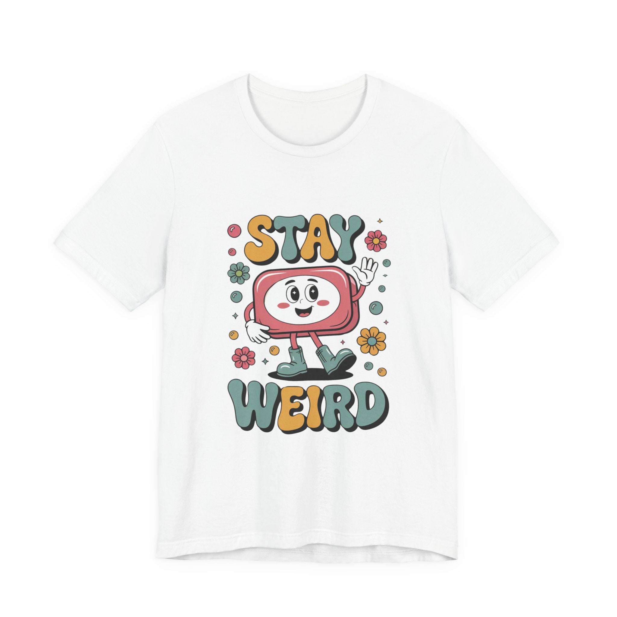 Stay Weird Unisex Jersey Tee - Fun Casual Fashion, Unique Gift, Friendship, Self-Expression, Cool Graphic Shirt