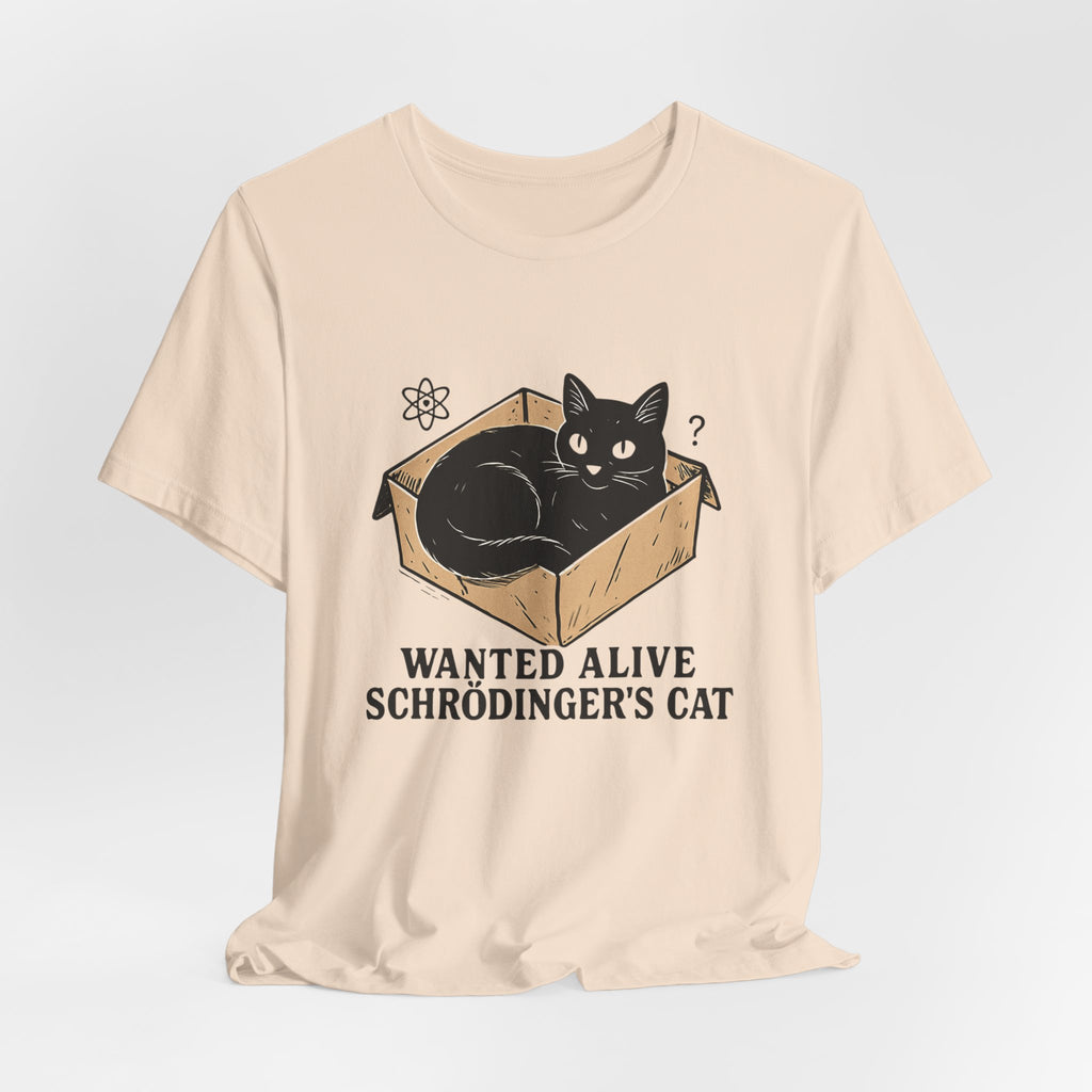 Schrödinger's Cat in Box Tee | Wanted Alive Cat Illustration
