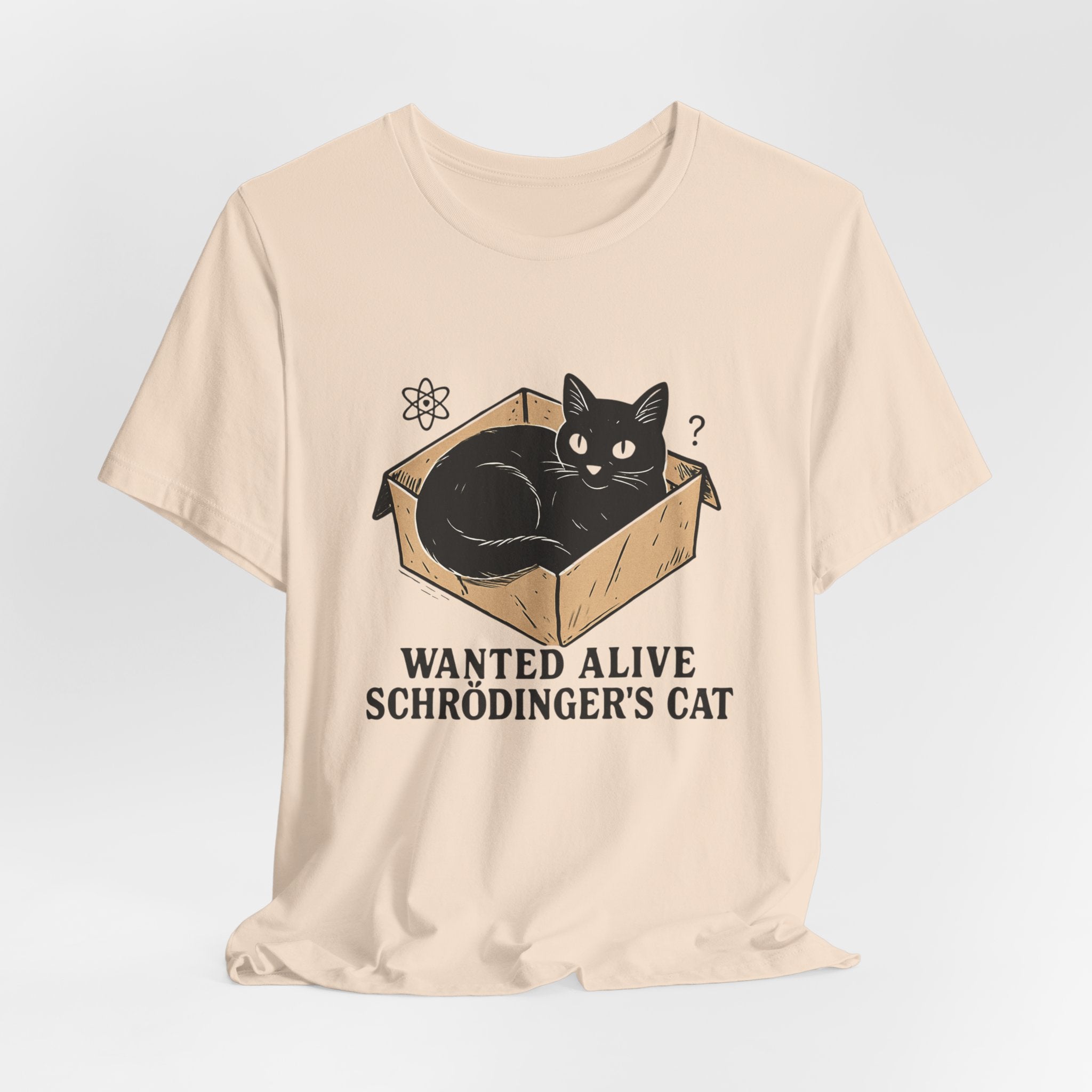 Schrödinger's Cat in Box Tee | Wanted Alive Cat Illustration