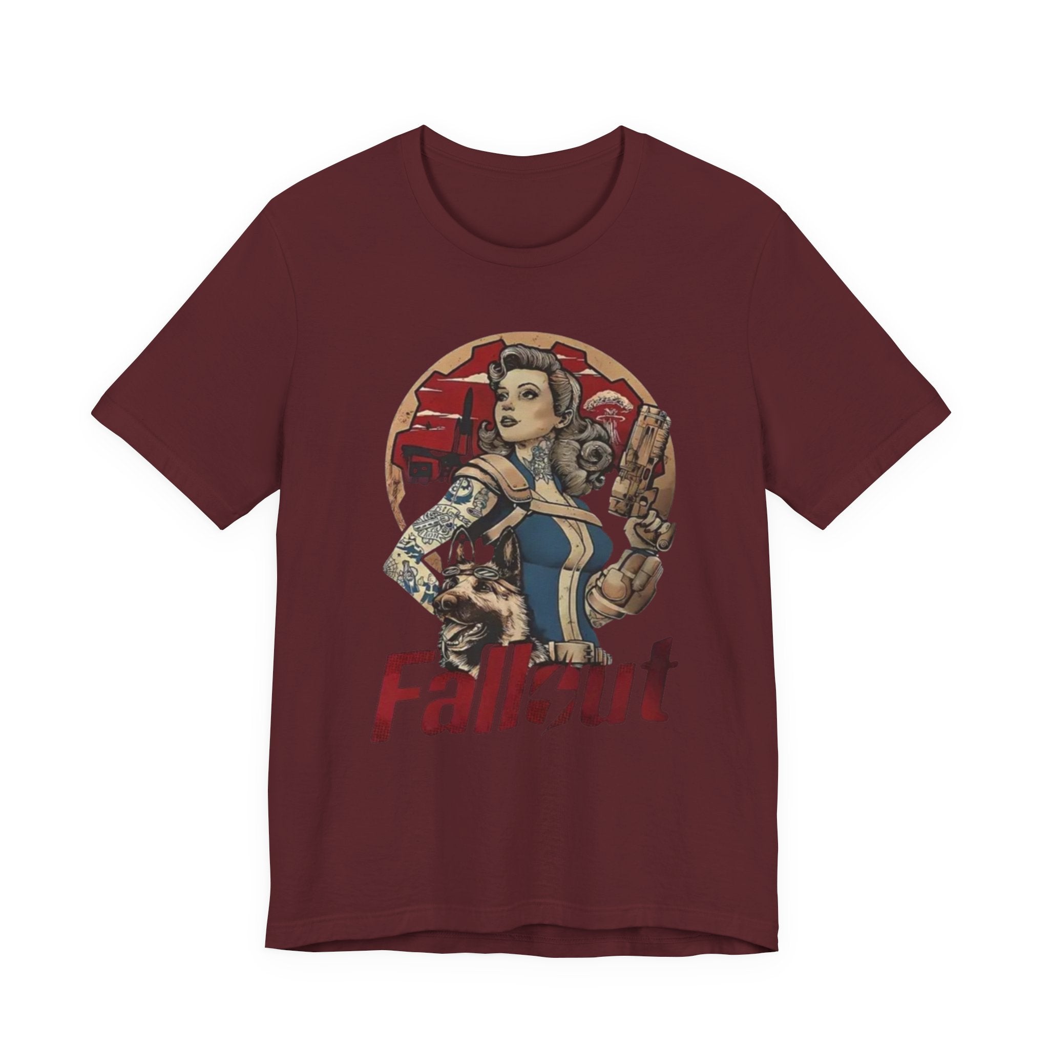 Fallout Pin-Up T‑Shirt — Vintage Vault Girl Retro Video Game Tee