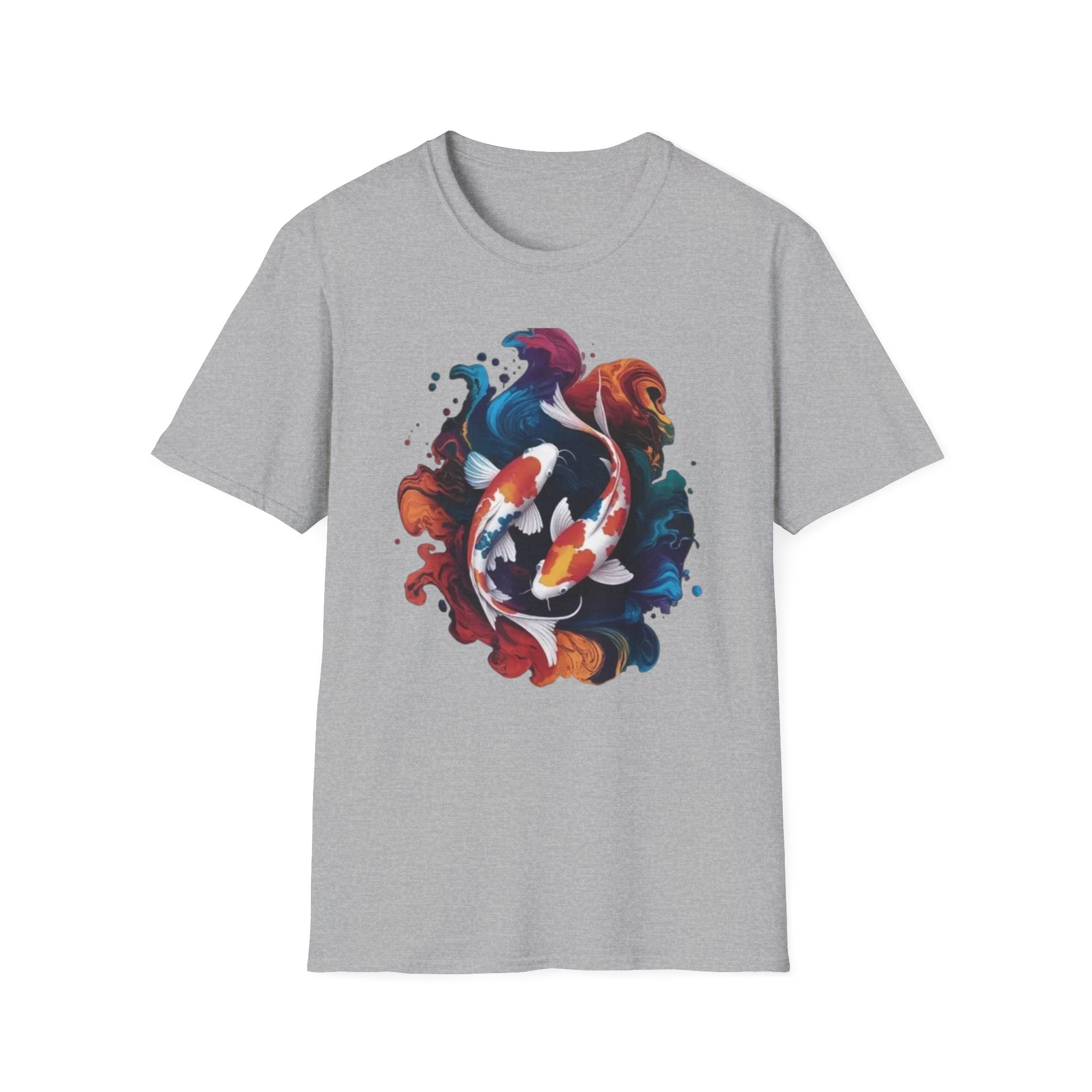 Koi Fish Watercolor T-Shirt — Vibrant Zen Aquarium Graphic Tee