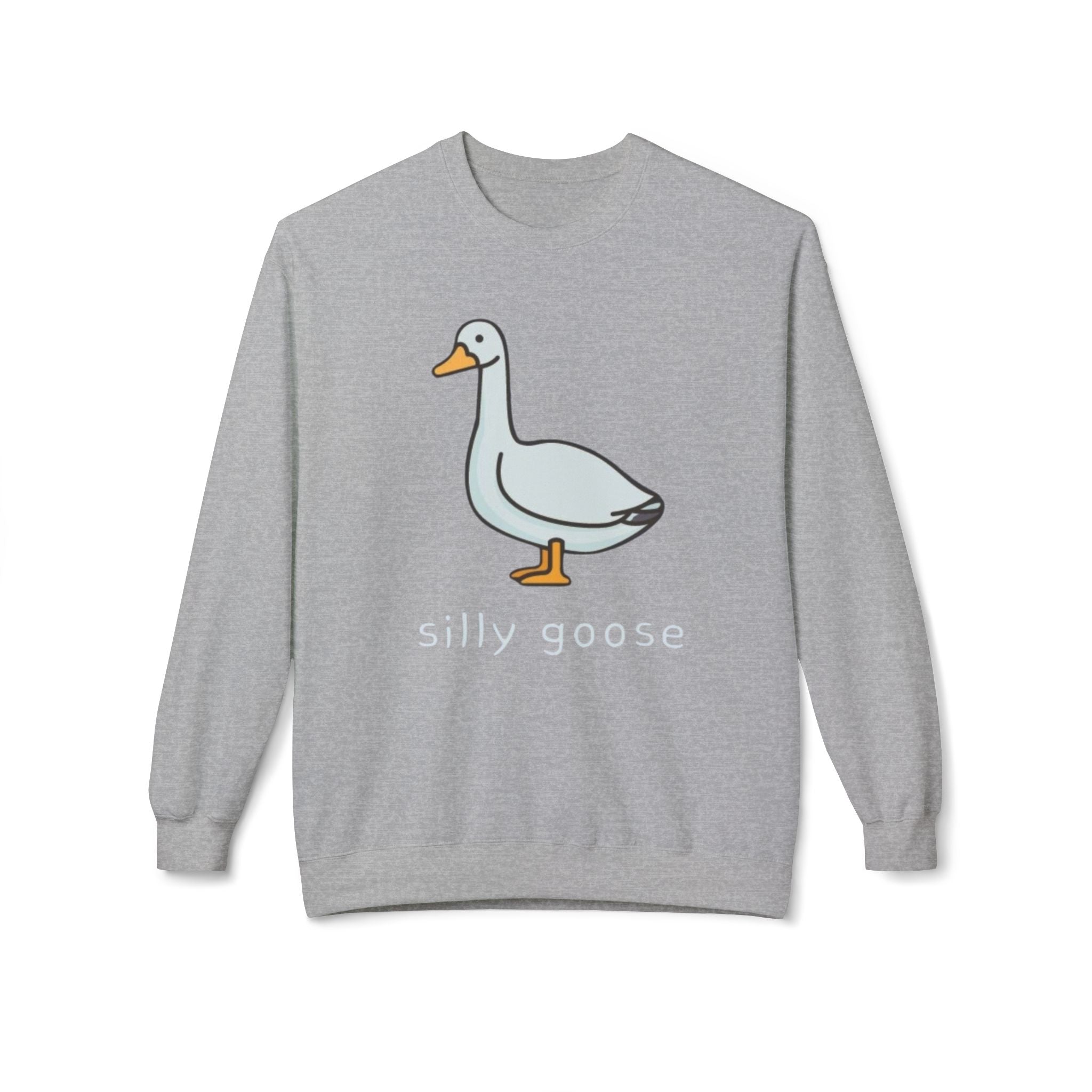 Silly Goose Illustration Sweatshirt | Cute Duck Cartoon Crewneck