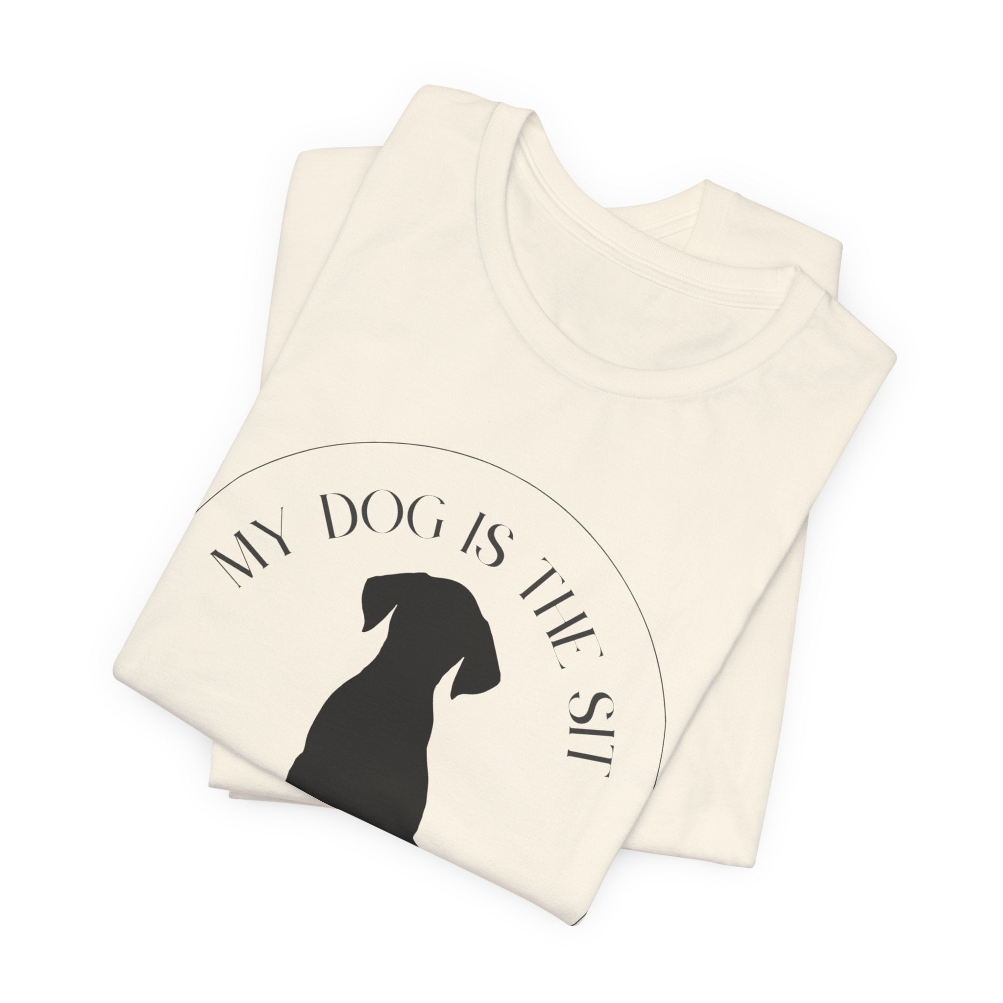 Funny Dog Lover Tee, Unisex T-Shirt, Dog Owner Gift, Sit Stay Shirt, Best Dog Ever, Short Sleeve Top