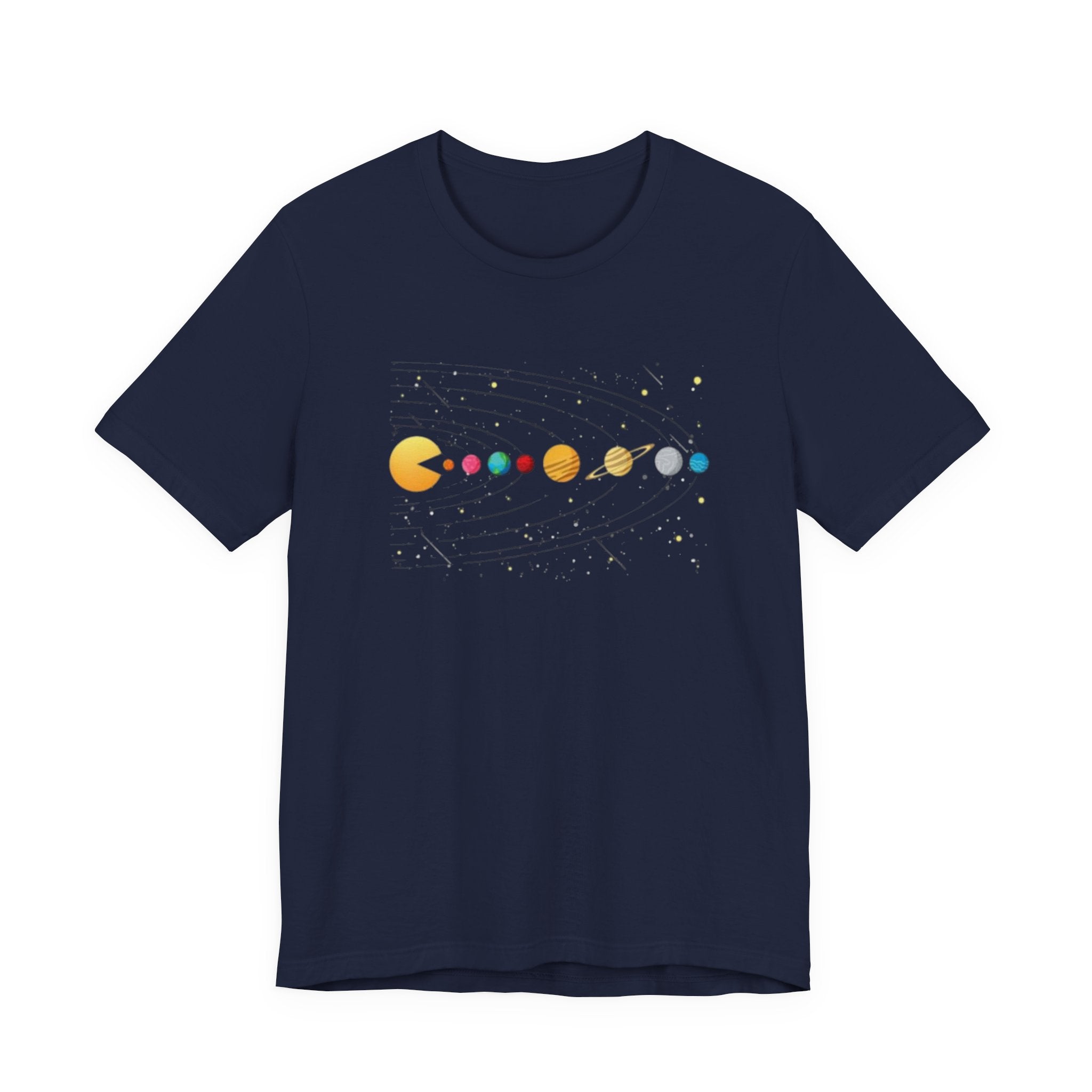 Pac-Man Solar System T-Shirt | Retro Arcade Planets Tee