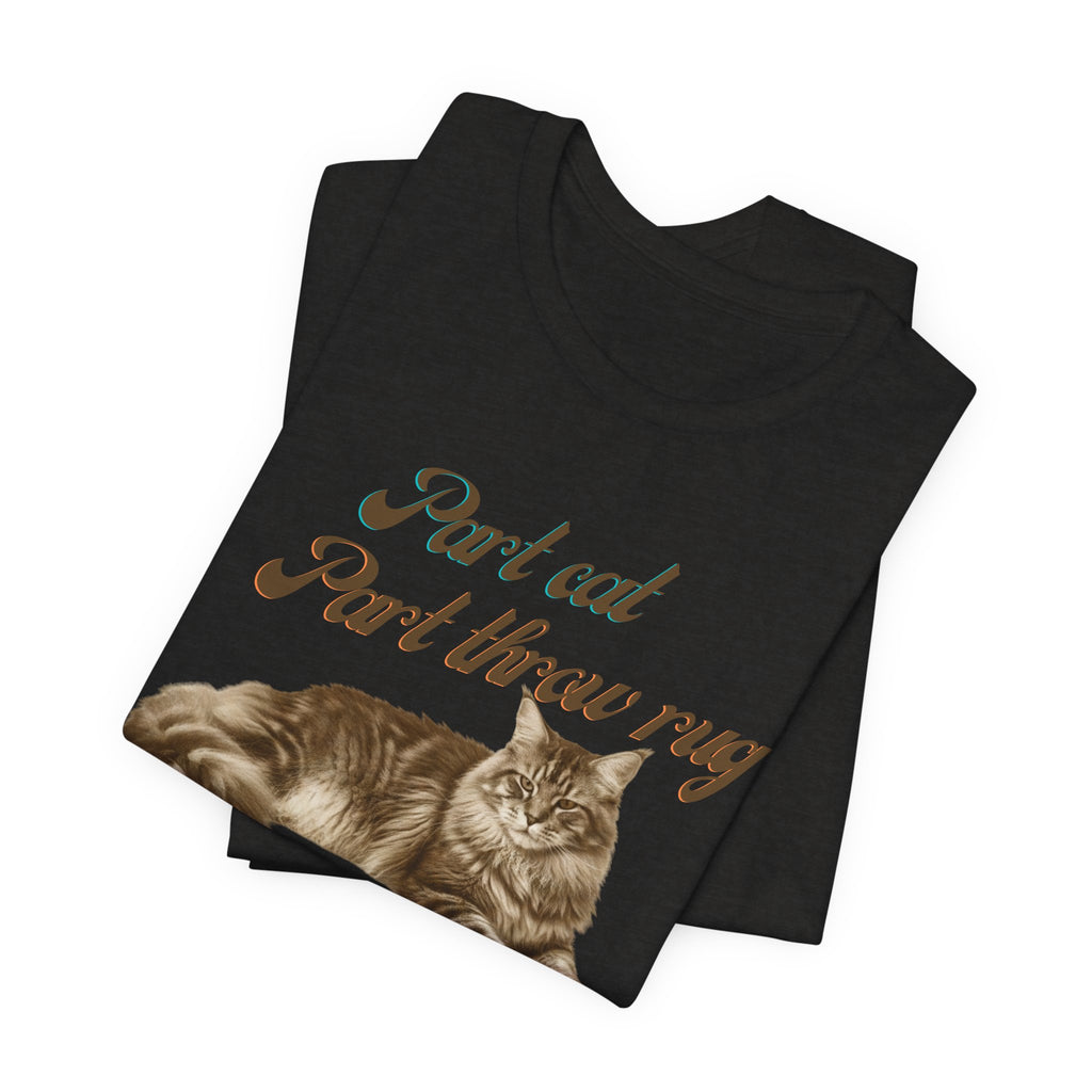 Maine Coon Cat T-Shirt | Vintage Maine Coon Cat Illustration, Part Cat Part throw rug